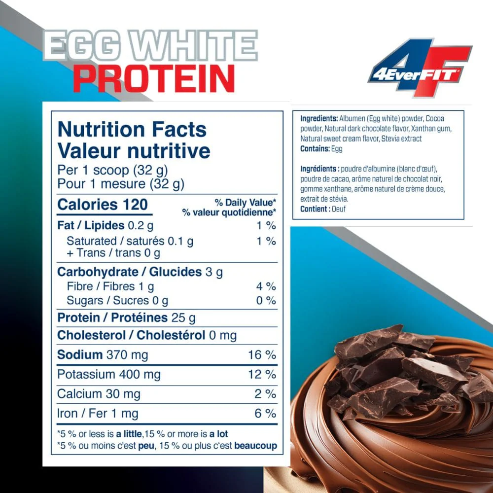4Ever Fit Egg White Protein Powder, Dairy Free, Lactose Free, No Artificial Flavour, Colour or Sweetener, 454g CLEARANCE 50% Off Final Sale - Image 4