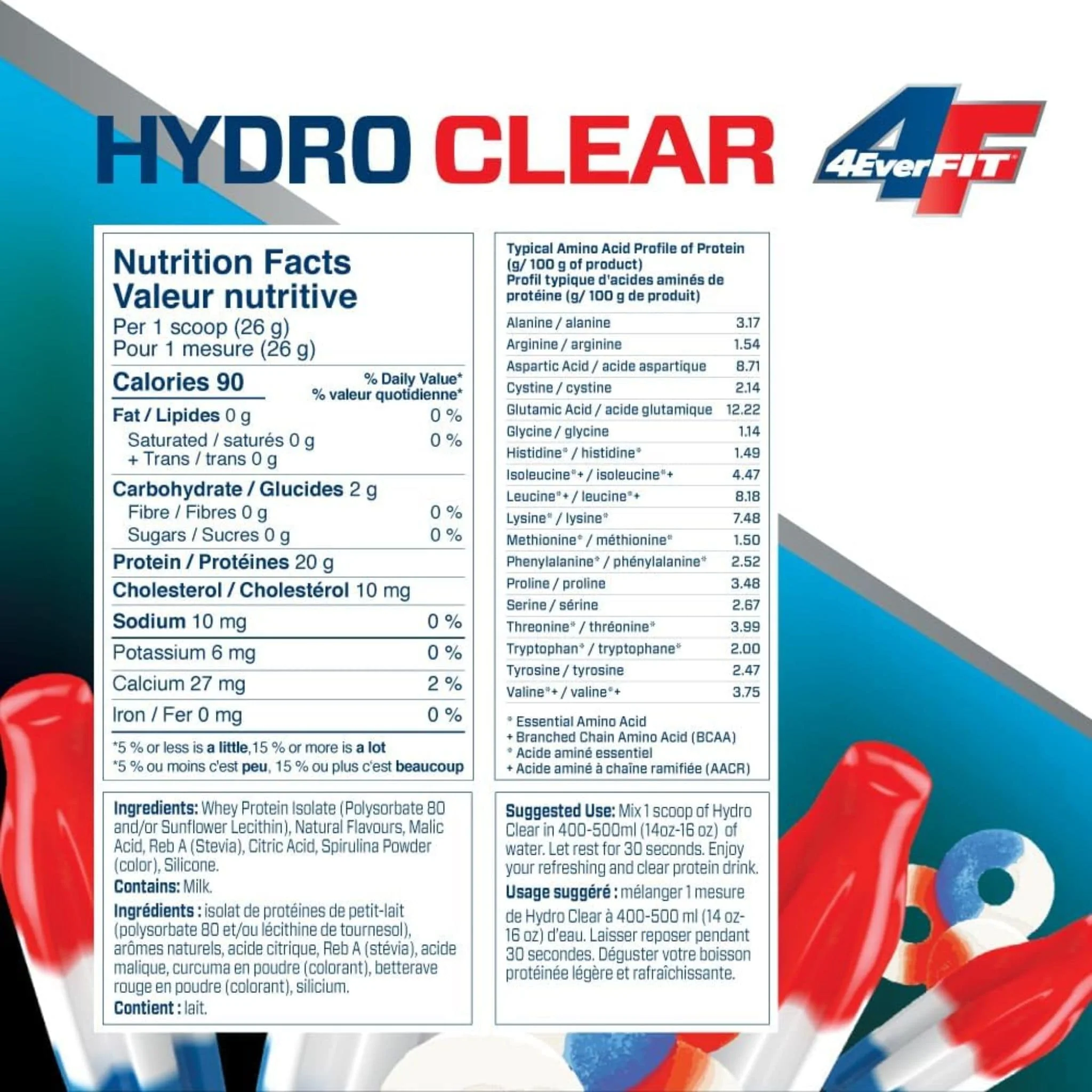 4Ever Fit Hydro Clear Whey 100% Clear Protein Hydrosylate (Formerly Fruit Blast 100% Natural Whey Protein Isolate), 20 Servings - Image 3