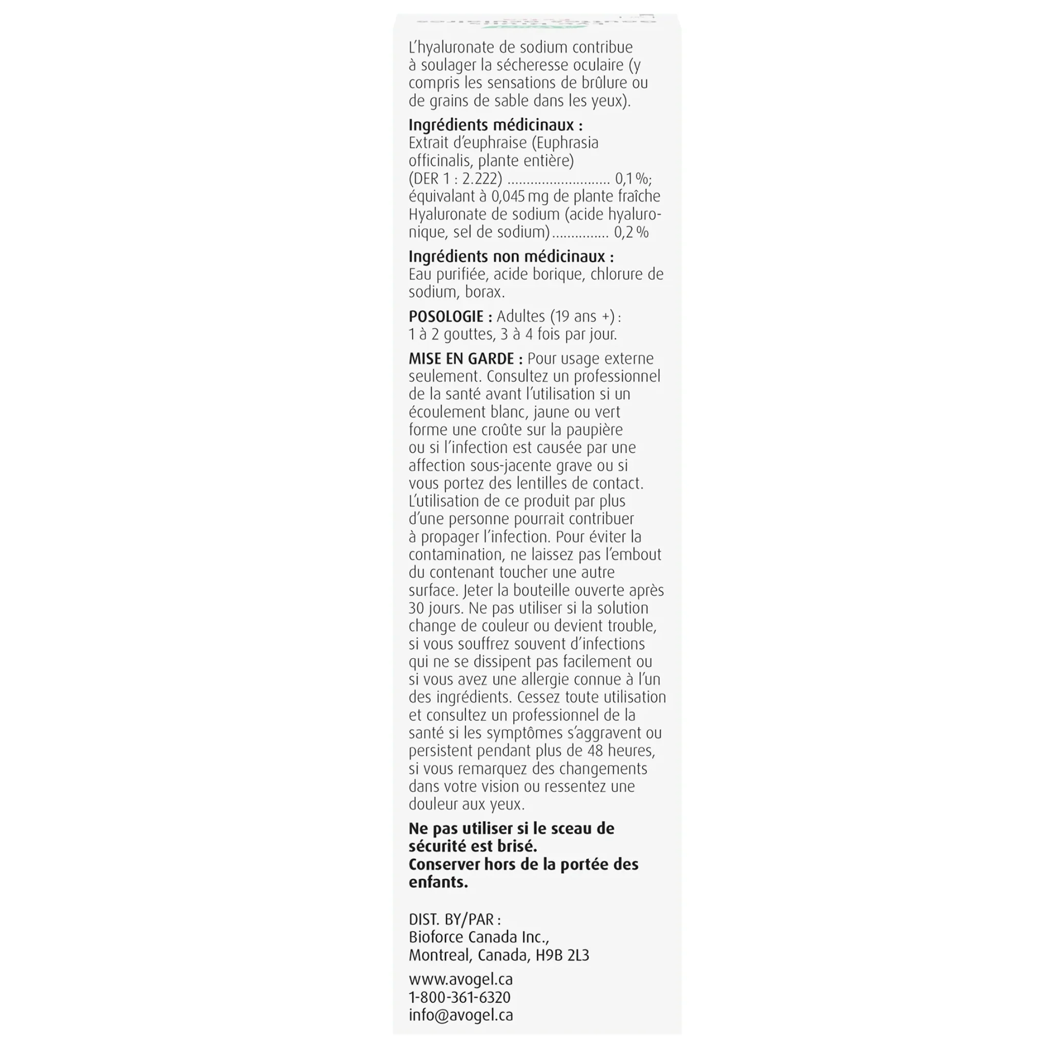A.Vogel Eye Drops Extra, Dry Eye Relief with Hyaluronic Acid and Eye Bright, 10ml - Image 3