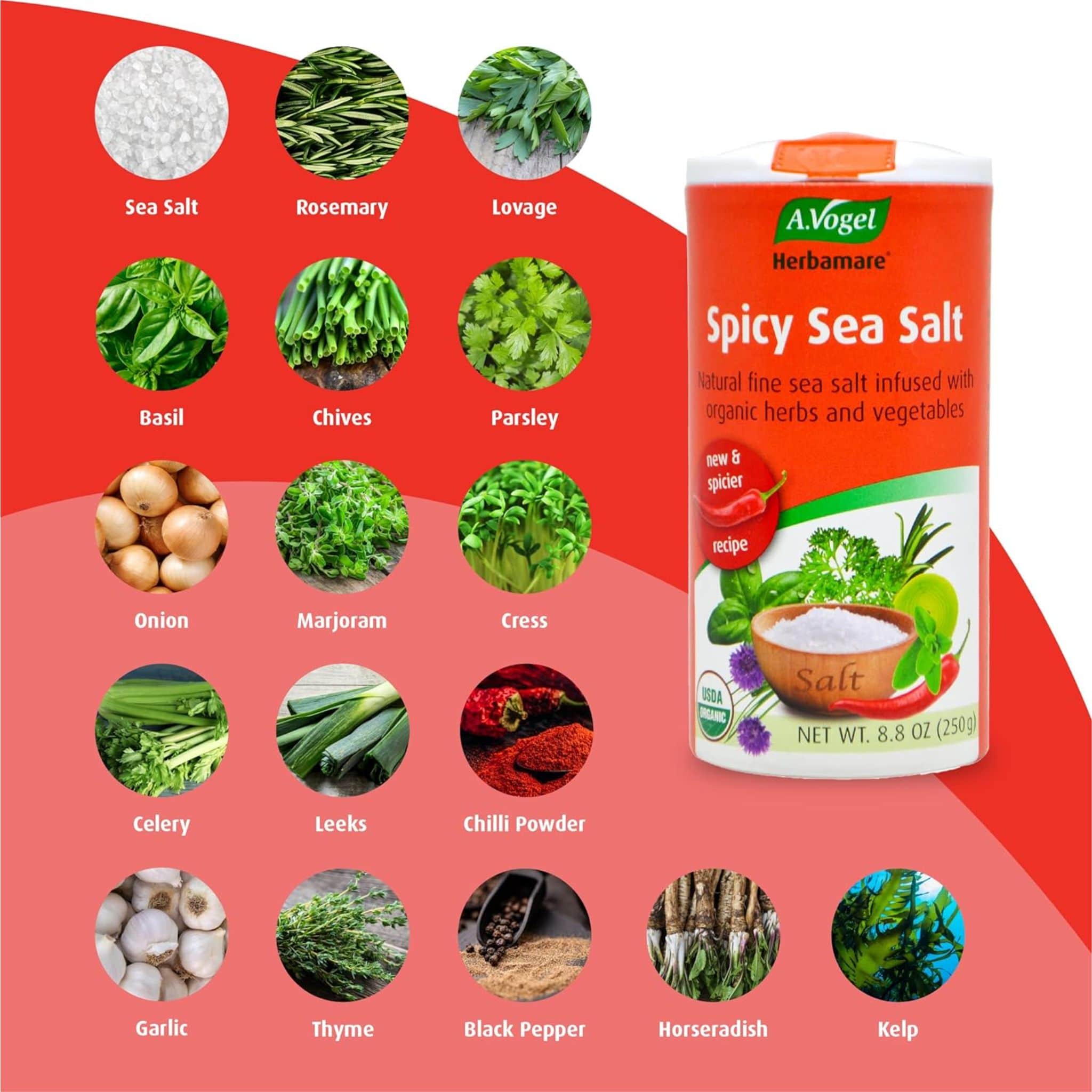 A. Vogel Herbamare Spicy Organic Herbed Sea Salt, 250g - Image 3
