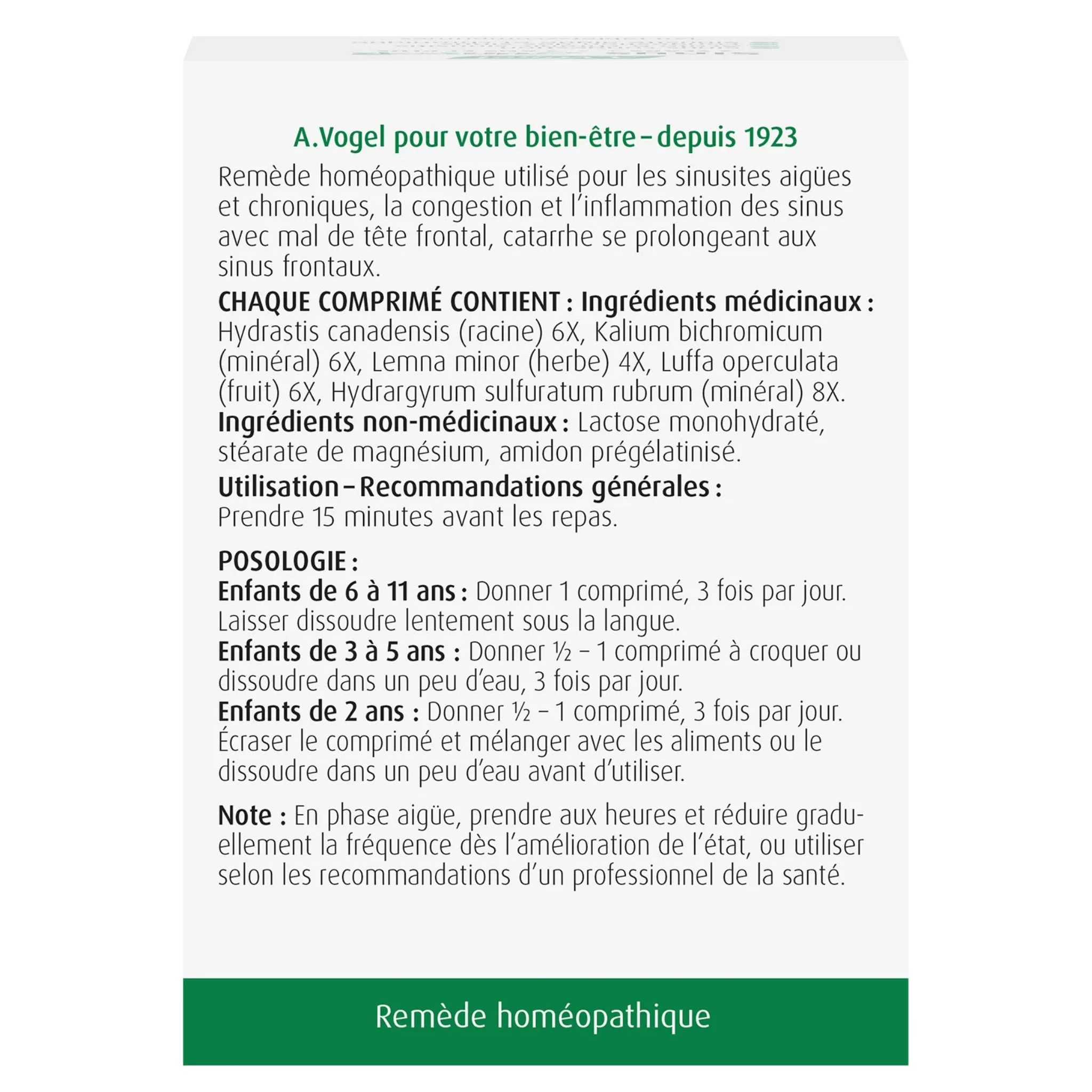 A.Vogel Sinus Junior, Gentle Homeopathic Sinus Relief for Ages 2 And Up, 120 Tablets - Image 3