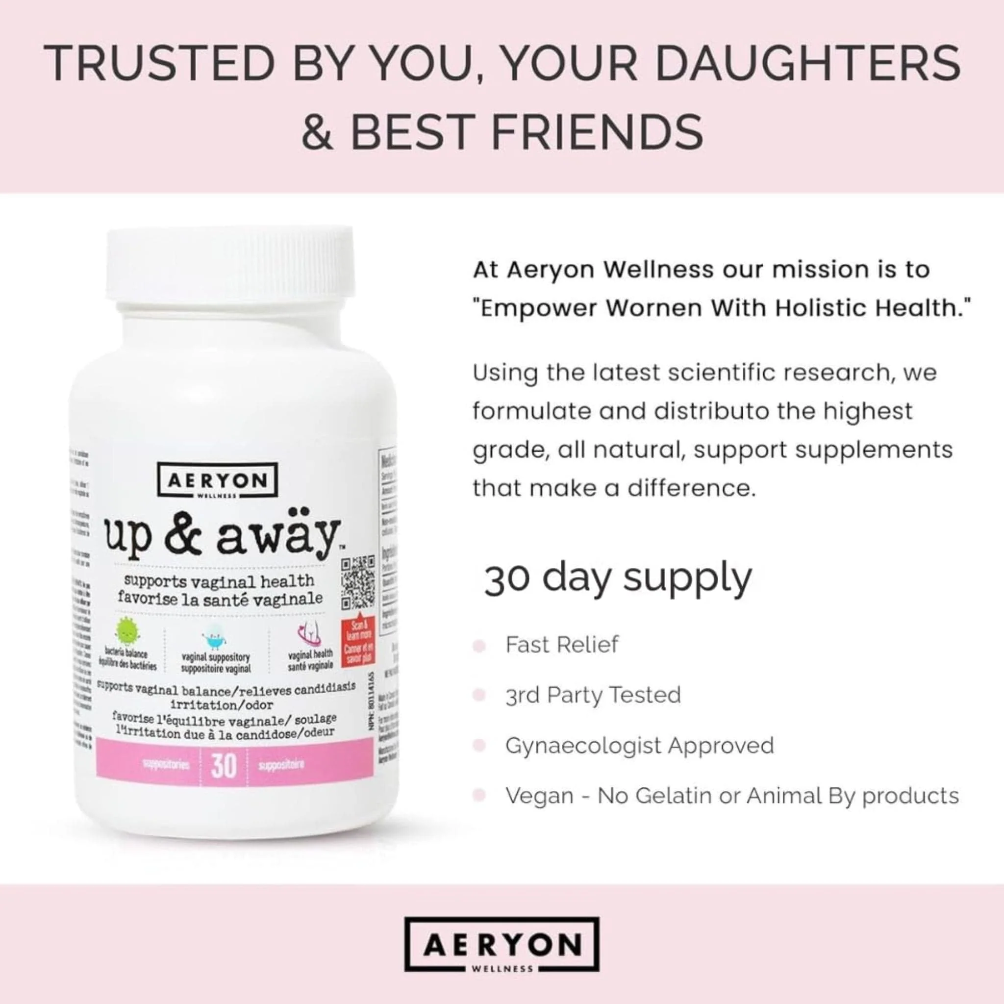 Aeryon Wellness Up & Away, Boric Acid For Vaginal Support - Image 4