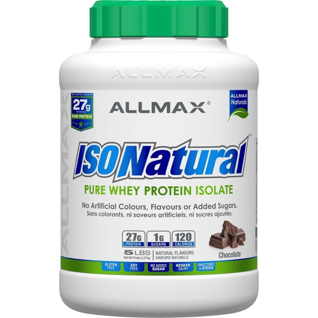 Allmax IsoNatural, 100% Natural Pure Whey Protein Isolate, 99% Lactose Free - Image 3