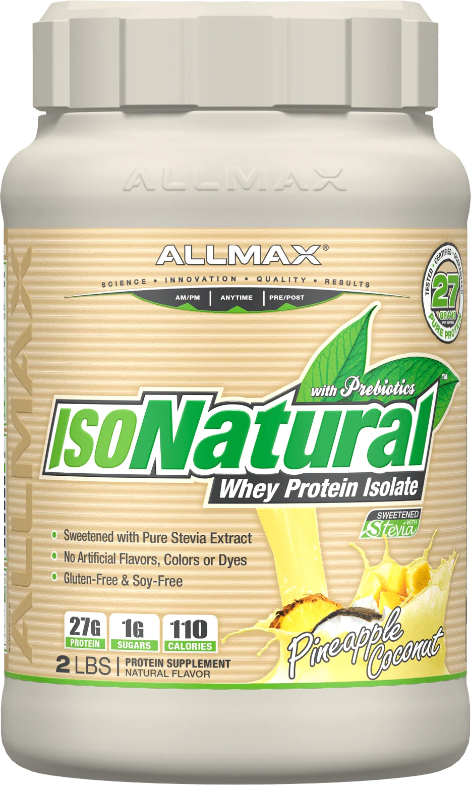 Allmax IsoNatural, 100% Natural Pure Whey Protein Isolate, 99% Lactose Free - Image 5