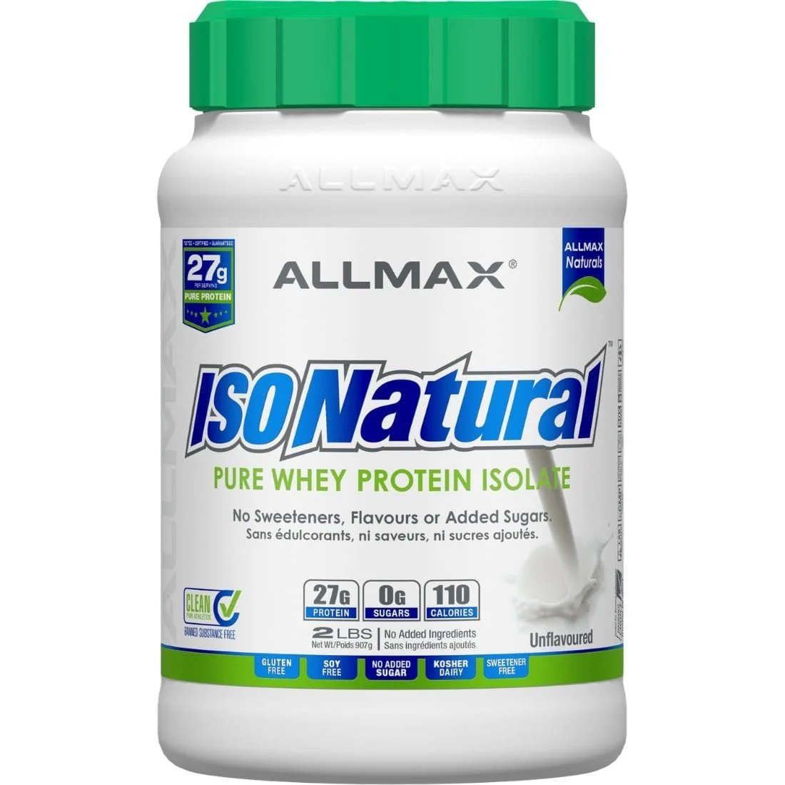 Allmax IsoNatural, 100% Natural Pure Whey Protein Isolate, 99% Lactose Free - Image 6