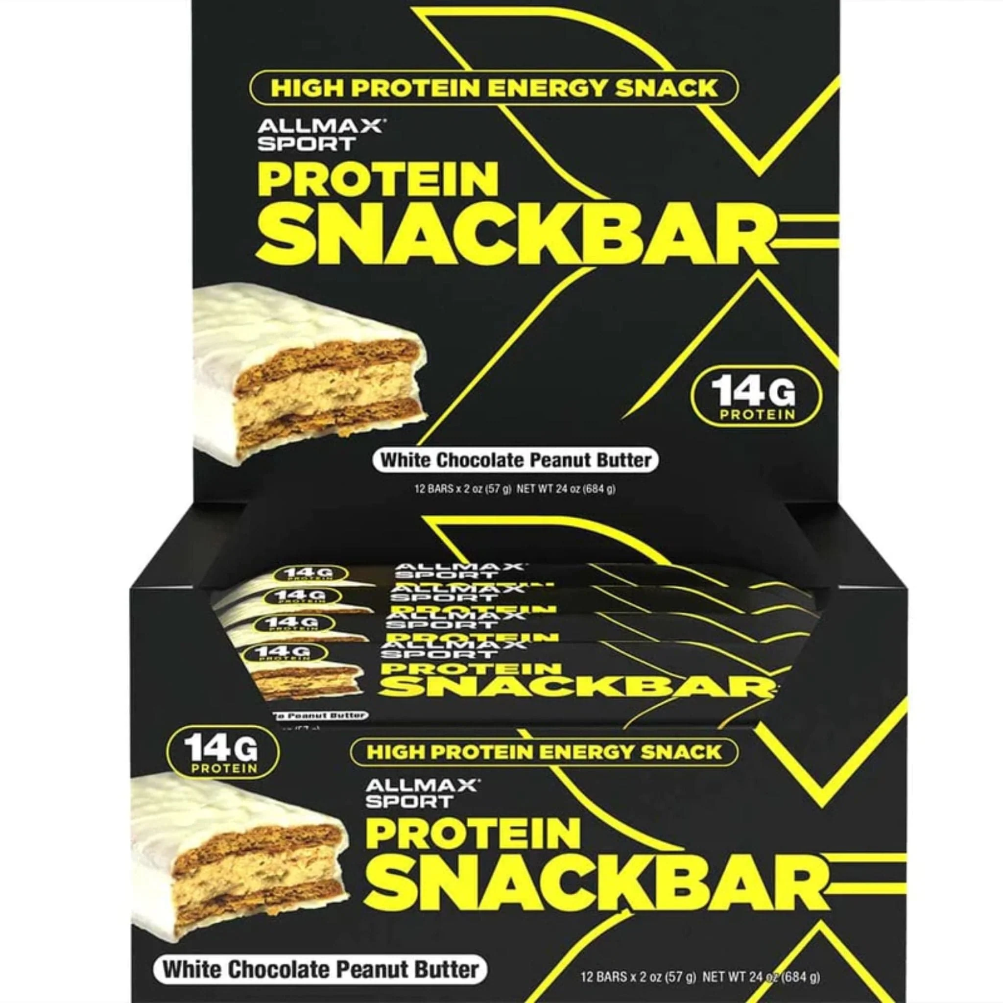Allmax High-Protein Energy Snack Bars with 100% Real Peanut Butter and Graham Crackers