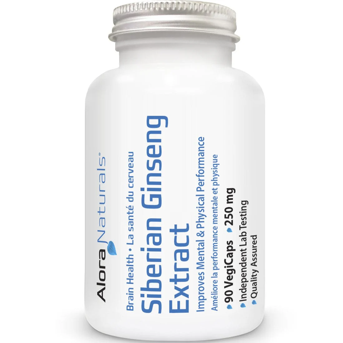 Alora Naturals Siberian Ginseng Extract 250mg, 90 Vegetable Capsules