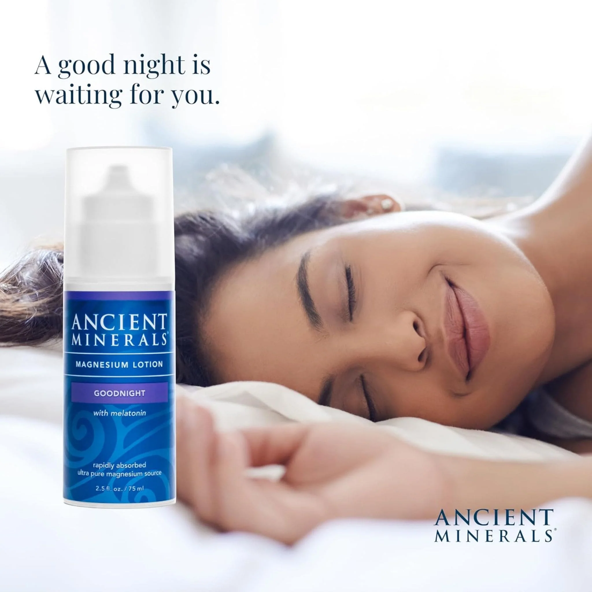 Ancient Minerals Magnesium Chloride Lotion and Melatonin, Supports Relaxation and Promotes Resetful Sleep, 75ml - Image 3