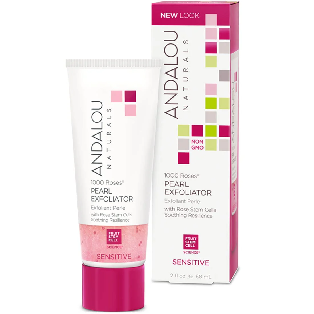 Andalou Naturals 1000 Roses Pearl Exfoliator, 58ml