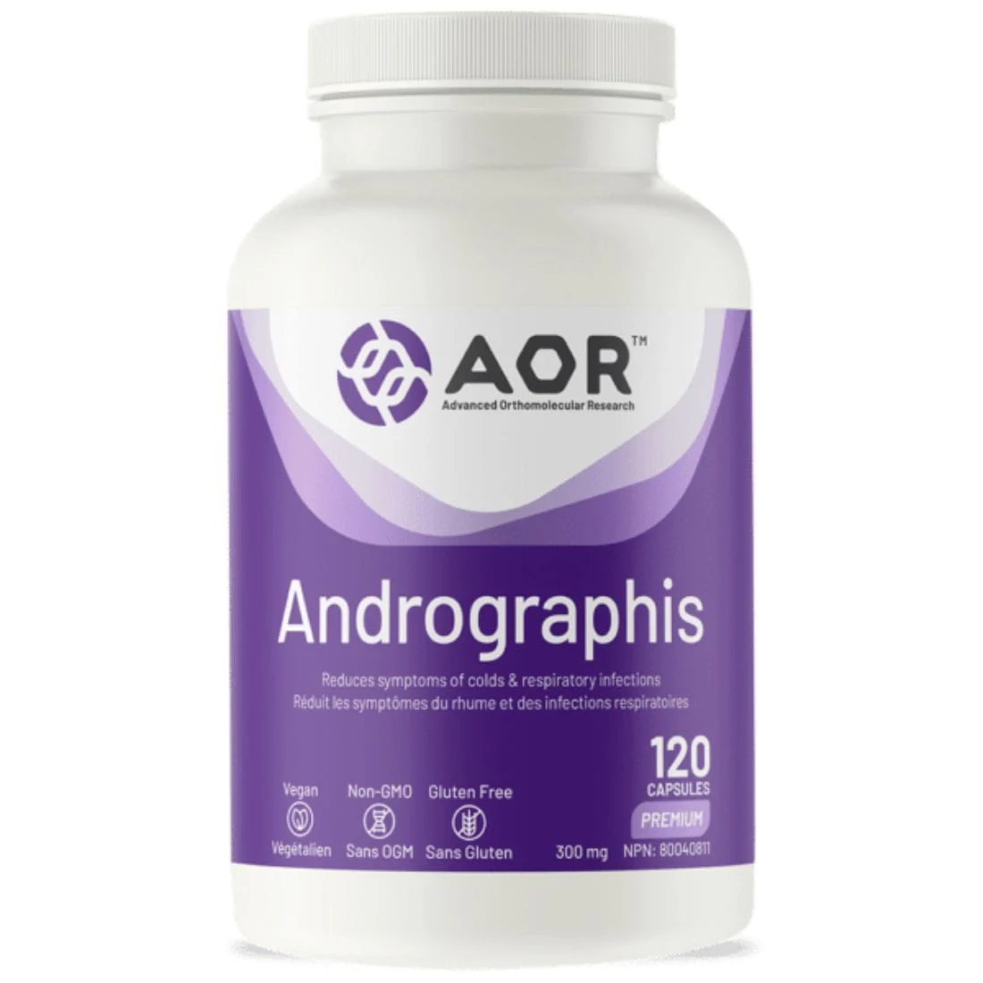 AOR Andrographis, Reduces Symptoms of Cold & Respiratory Infections, 120 Capsules