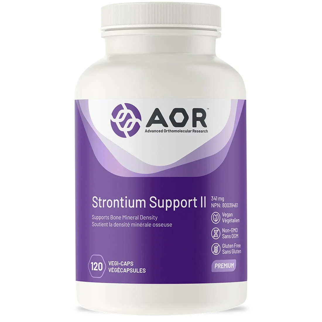 AOR Strontium Support II, 341mg, Vegan Bone Density Support,  60-240 Vegetable Capsules - Image 2
