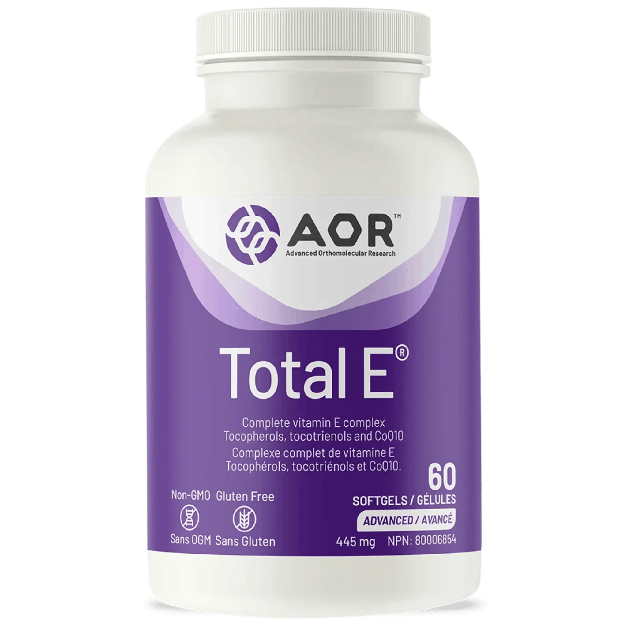 AOR Total E with Tocopherols, Tocotrienols & CoQ10, Full Spectrum Antioxidant Support, 445mg