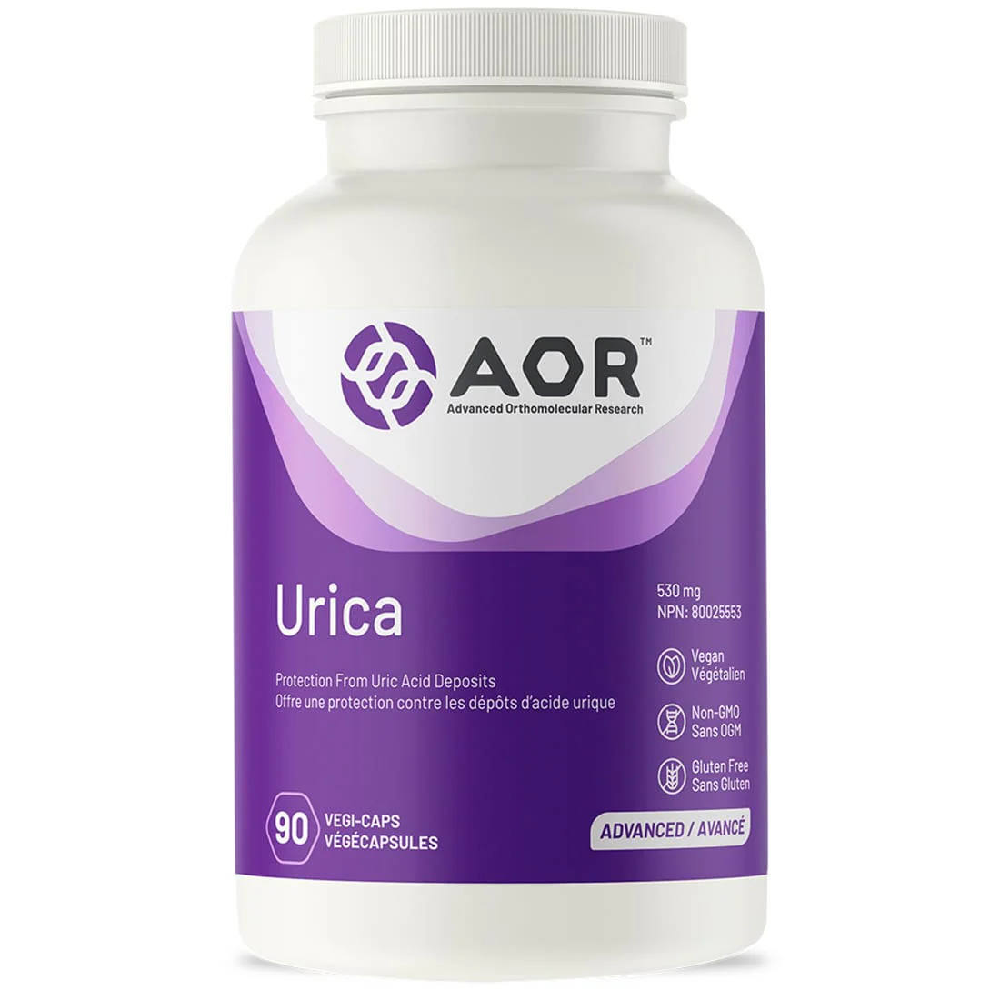 AOR Urica, 530mg, 90 Vegi-Capsules