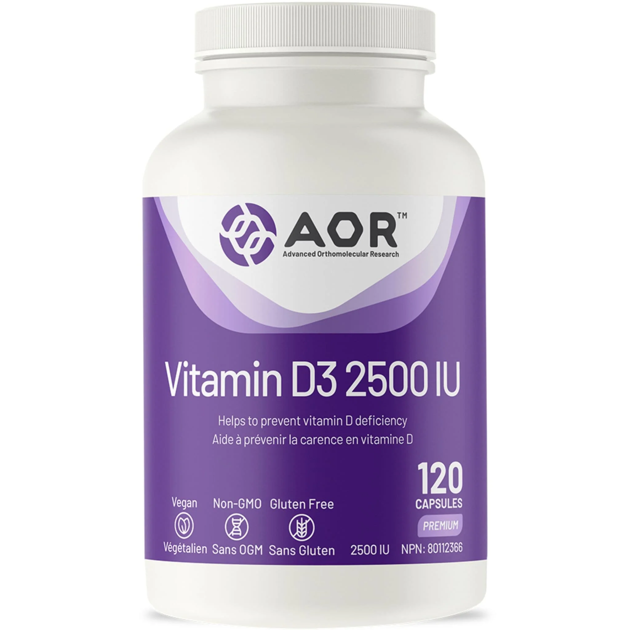 AOR Vitamin D3 2500IU, 60-120 Vegetable Capsules - Image 4