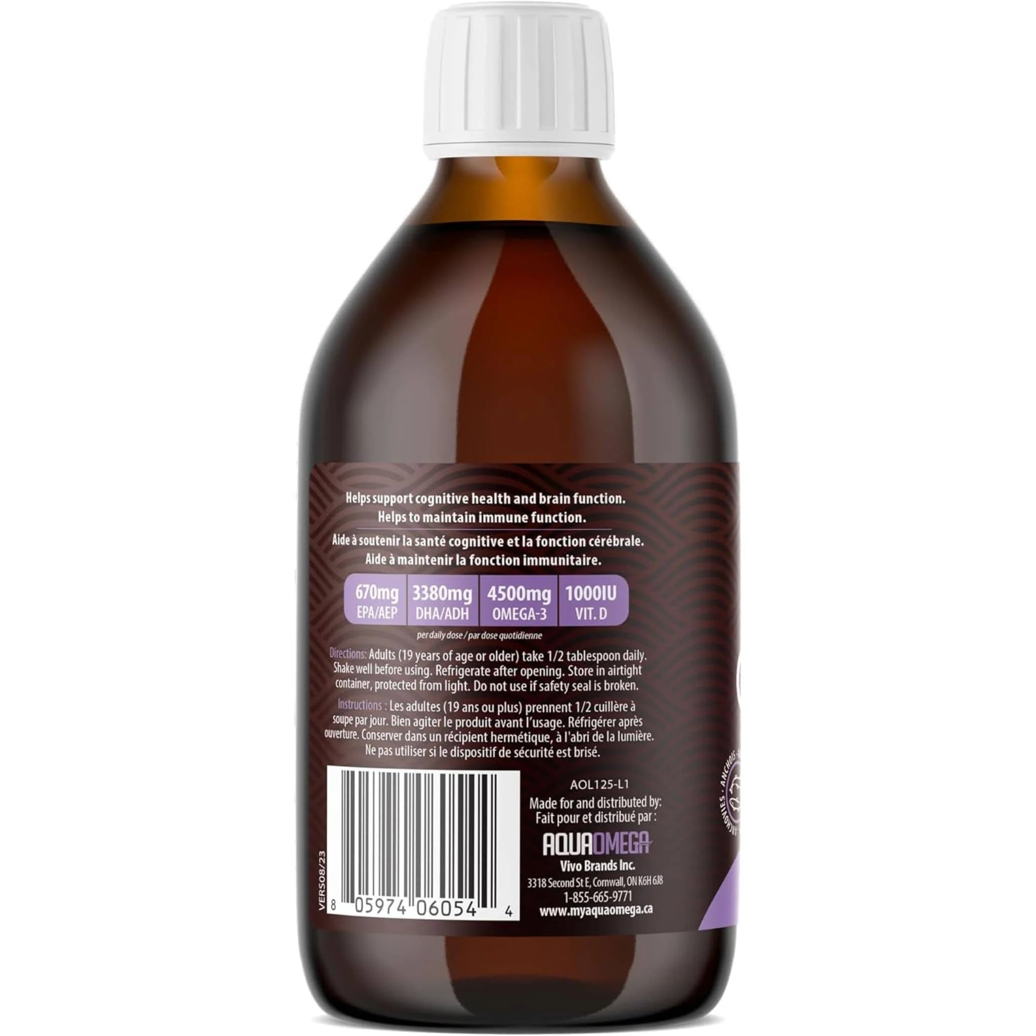 AquaOmega High DHA Omega 3 Fish Oil, 5X Extra Strength Liquid Fish Oil - Image 11