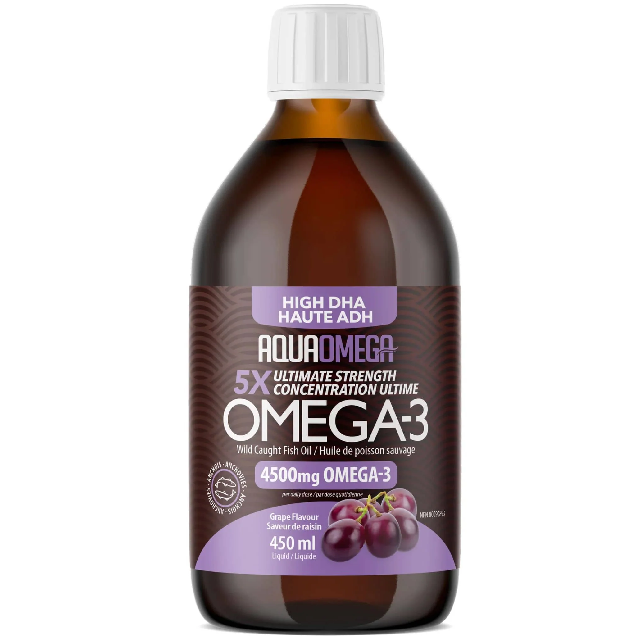 AquaOmega High DHA Omega 3 Fish Oil, 5X Extra Strength Liquid Fish Oil - Image 23