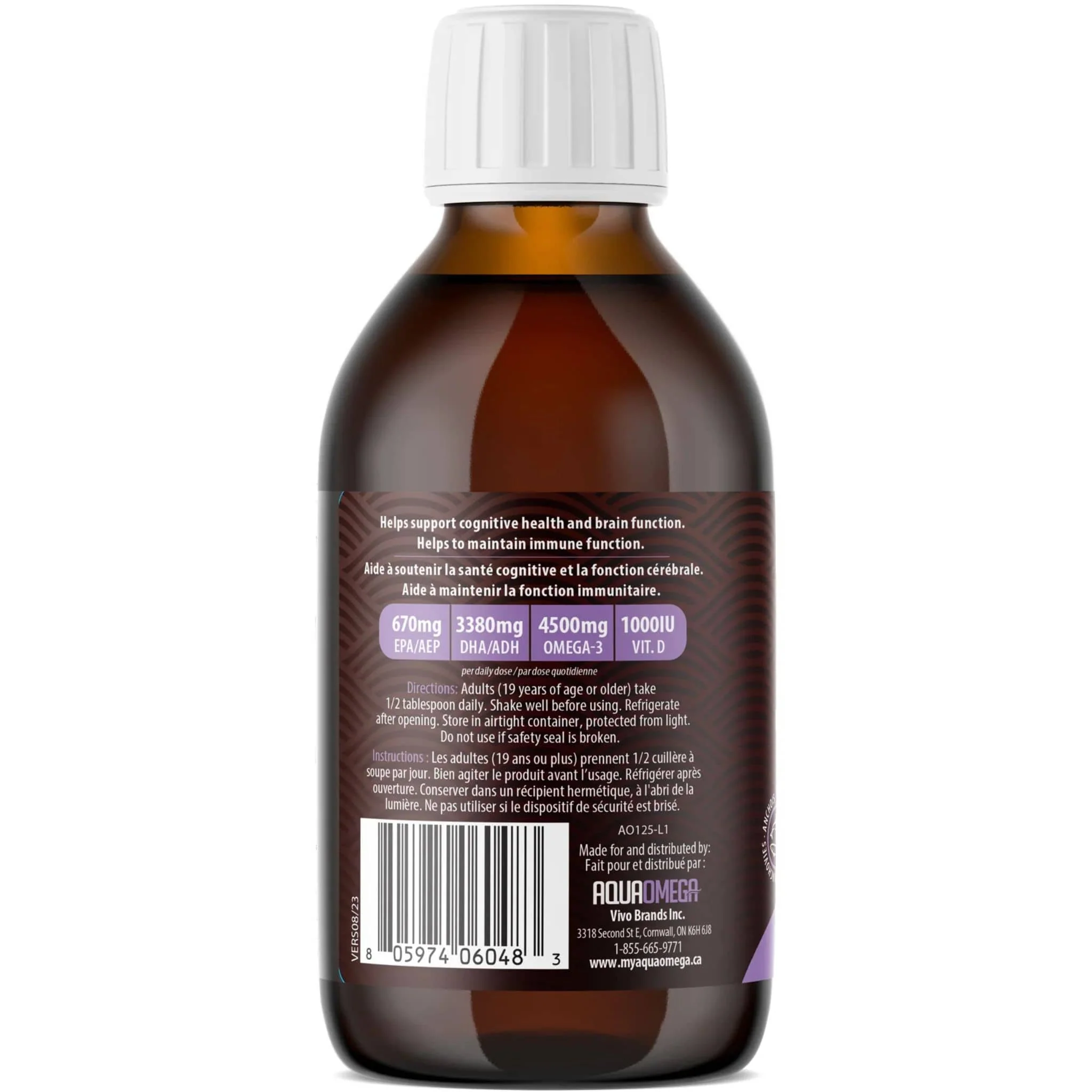 AquaOmega High DHA Omega 3 Fish Oil, 5X Extra Strength Liquid Fish Oil - Image 8