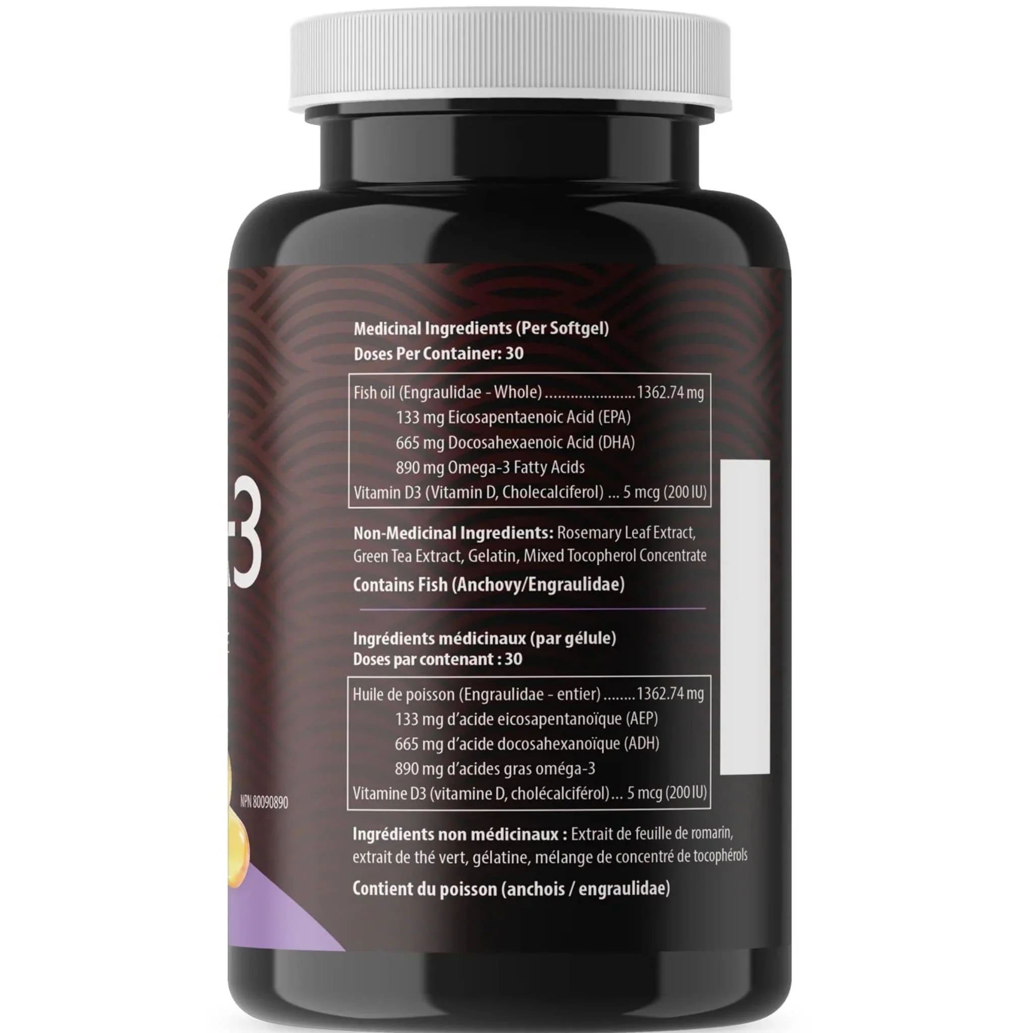 AquaOmega High DHA Omega 3 Fish Oil, 5X Extra Strength Fish Oil Softgels - Image 3