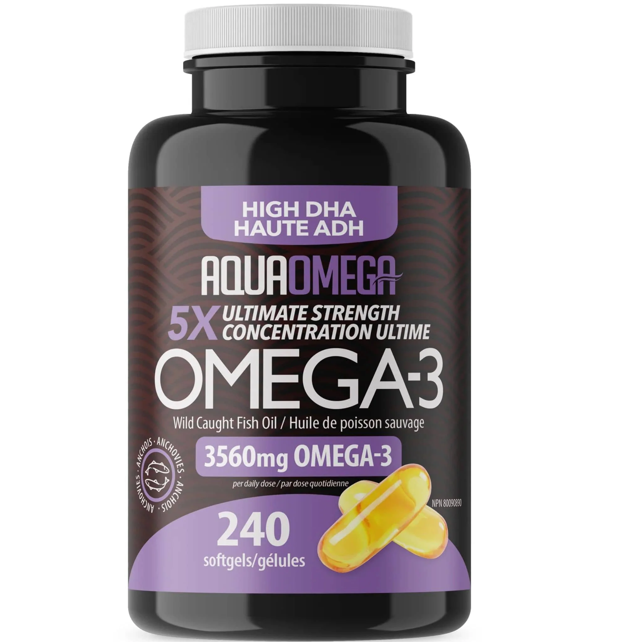 AquaOmega High DHA Omega 3 Fish Oil, 5X Extra Strength Fish Oil Softgels - Image 9