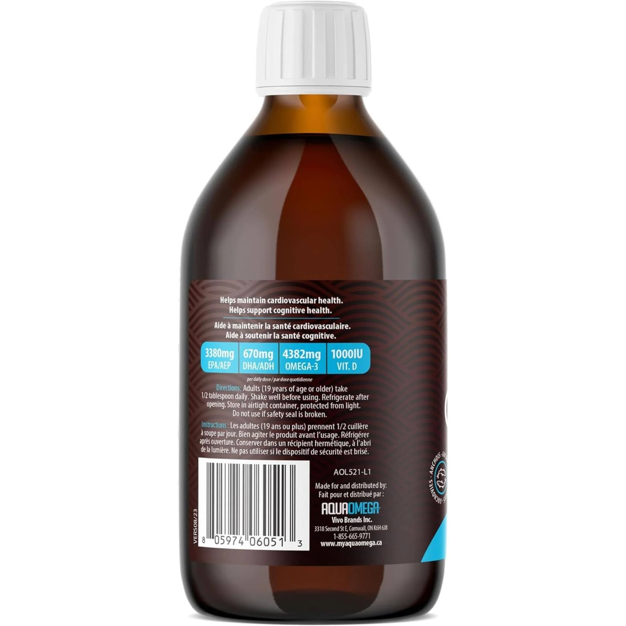 AquaOmega High EPA Omega 3 Fish Oil, 5X Extra Strength Liquid Fish Oil - Image 9