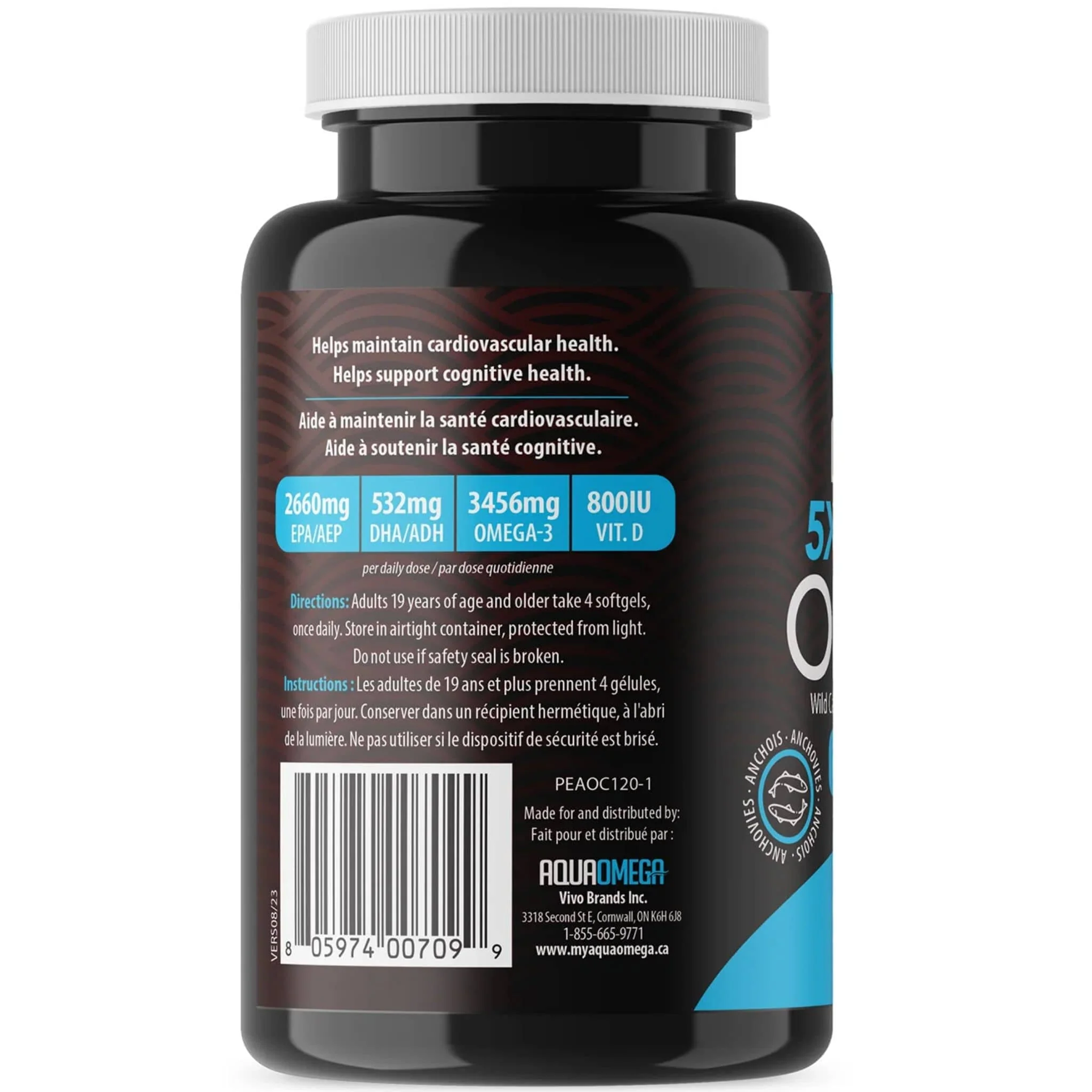 AquaOmega High EPA Omega 3 Fish Oil, 5X Extra Strength Fish Oil Softgels - Image 11