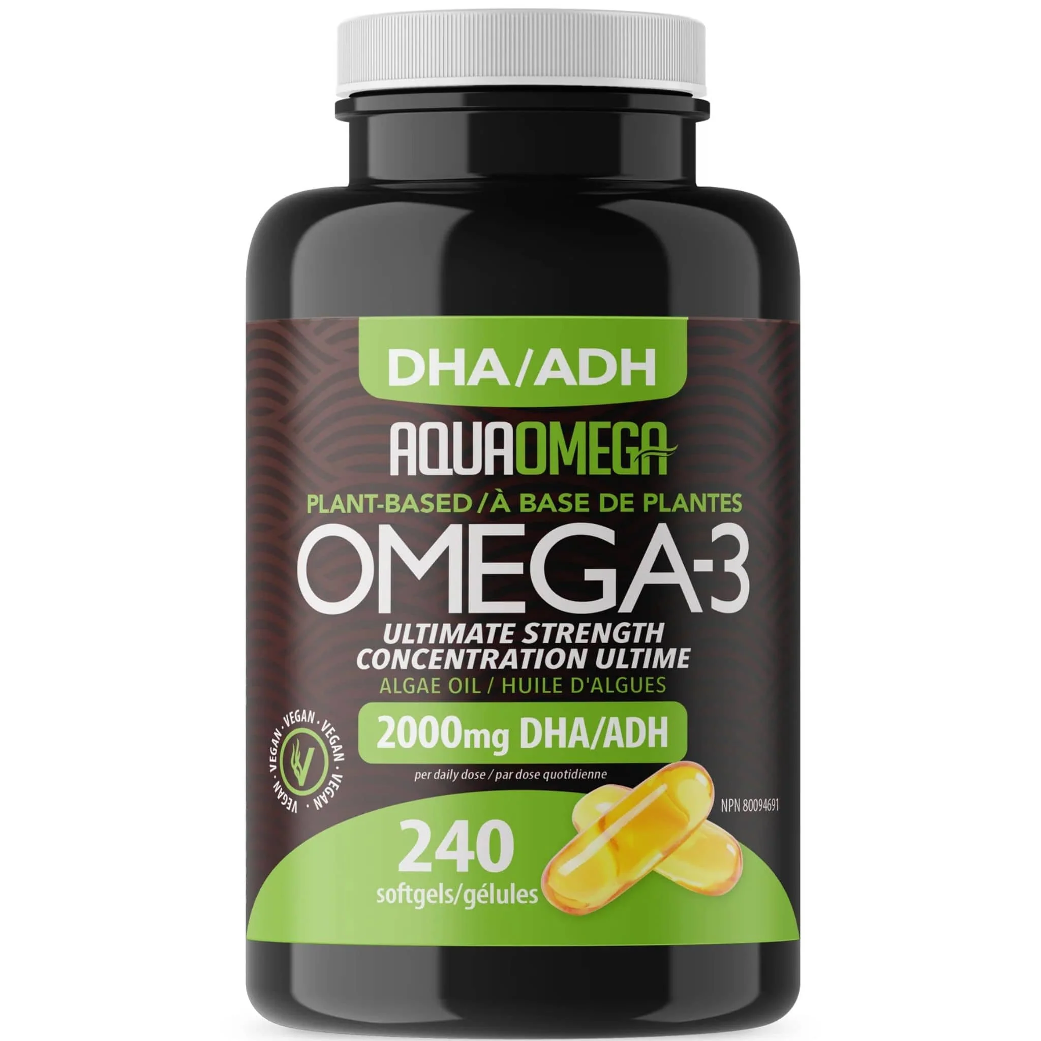 AquaOmega Vegan Algae Oil Omega 3, High DHA, 120-240 Softgels - Image 6