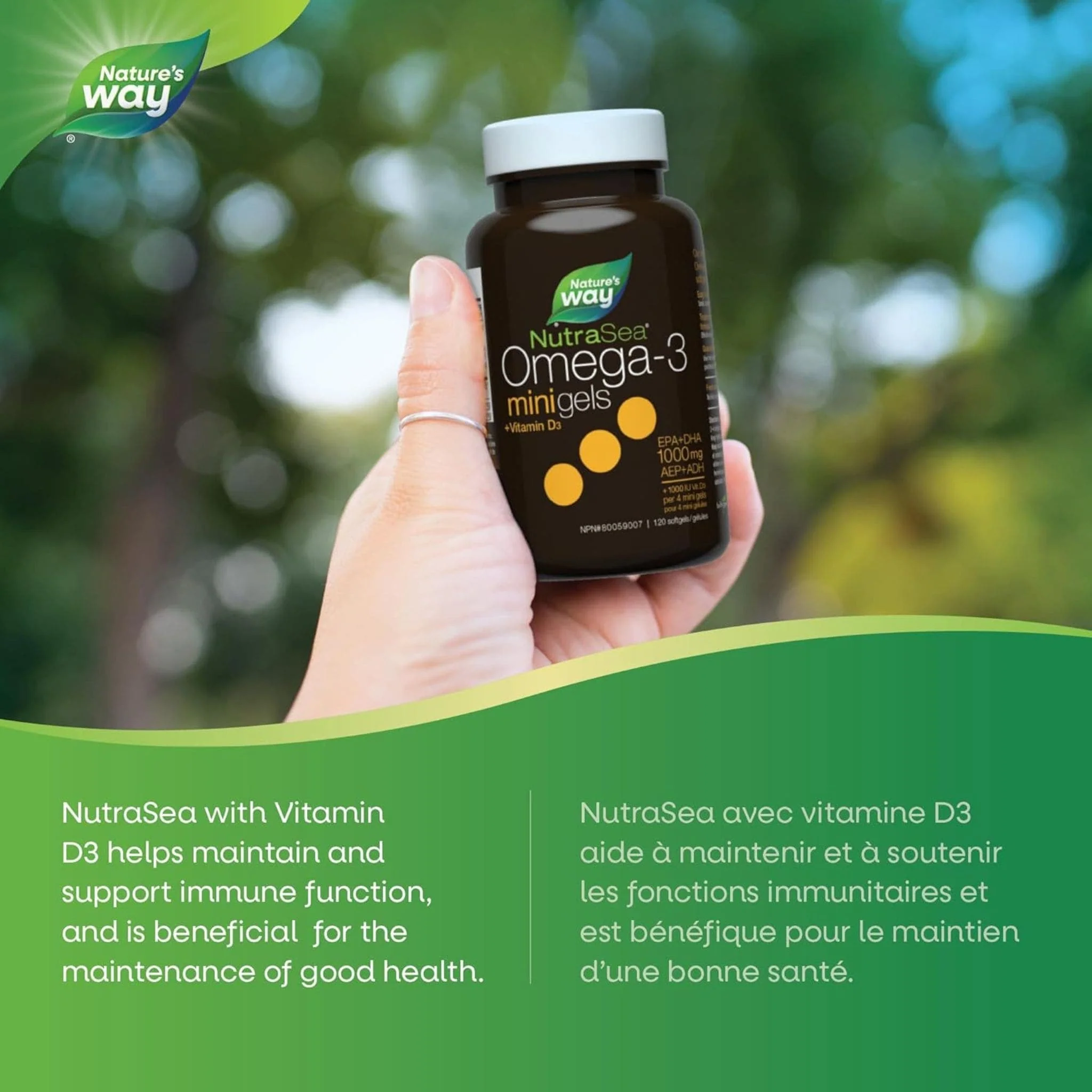 NutraSea+D Omega-3 Mini Gels Fish Oil, 120 Mini Softgels - Image 3