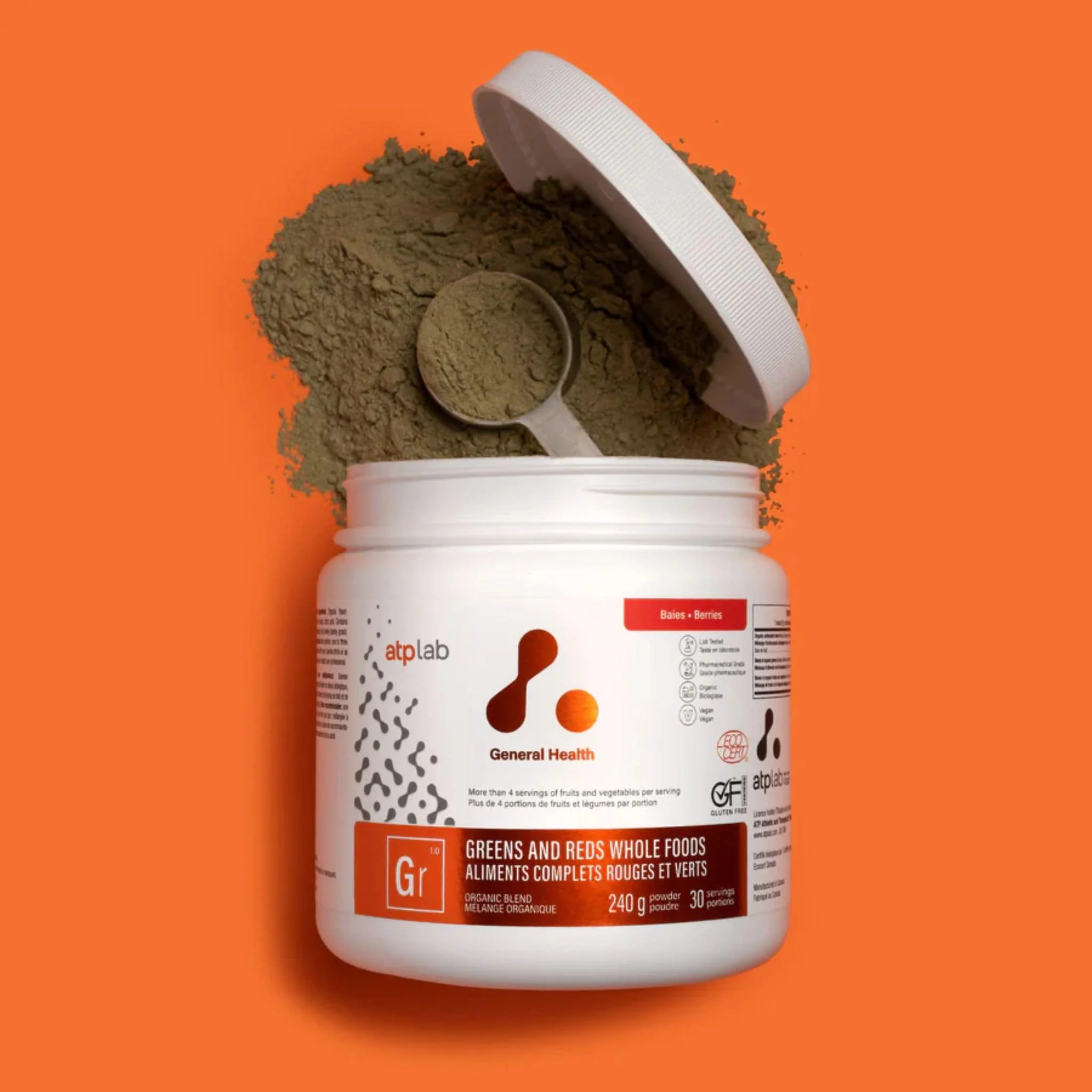 ATP Lab Greens & Reds Whole Foods Powder, 240g - Image 11