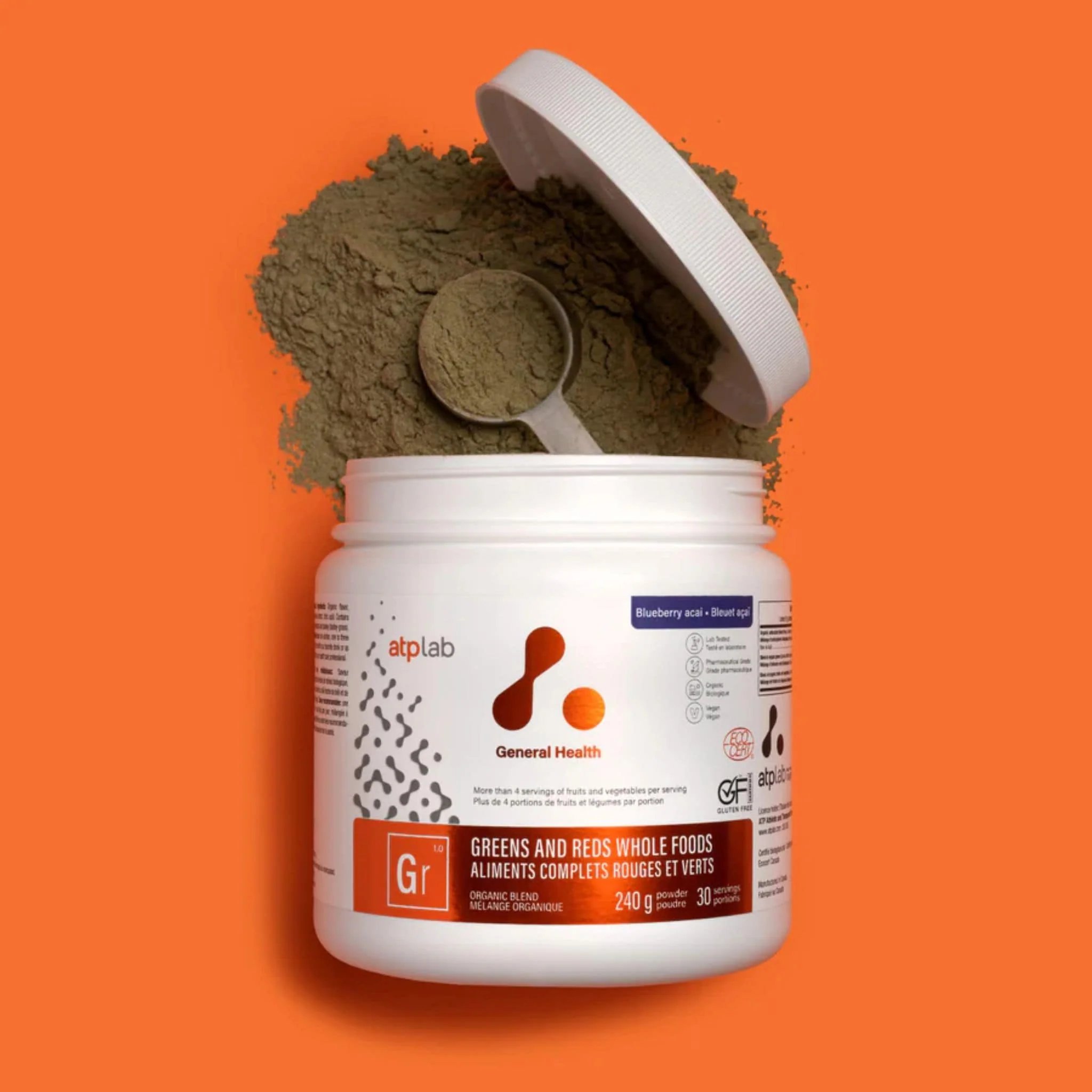 ATP Lab Greens & Reds Whole Foods Powder, 240g - Image 2