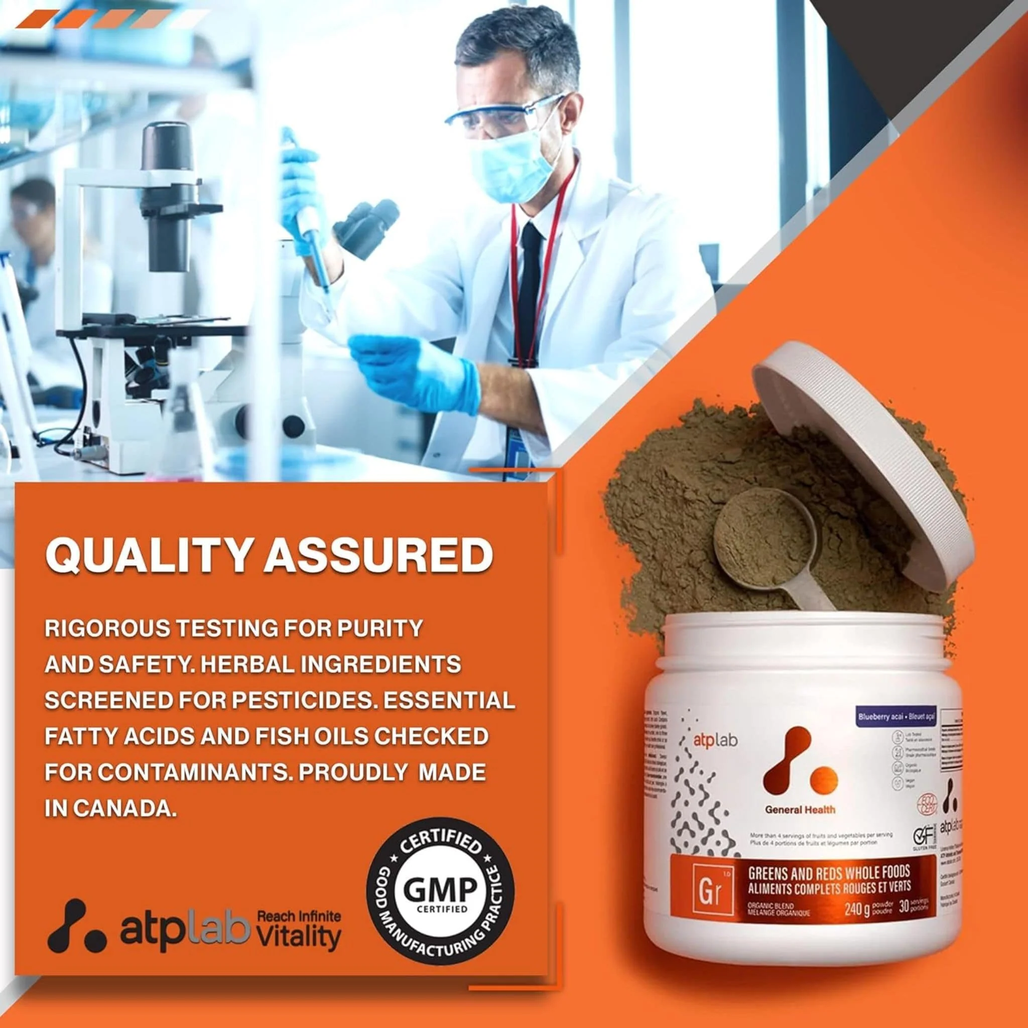 ATP Lab Greens & Reds Whole Foods Powder, 240g - Image 9