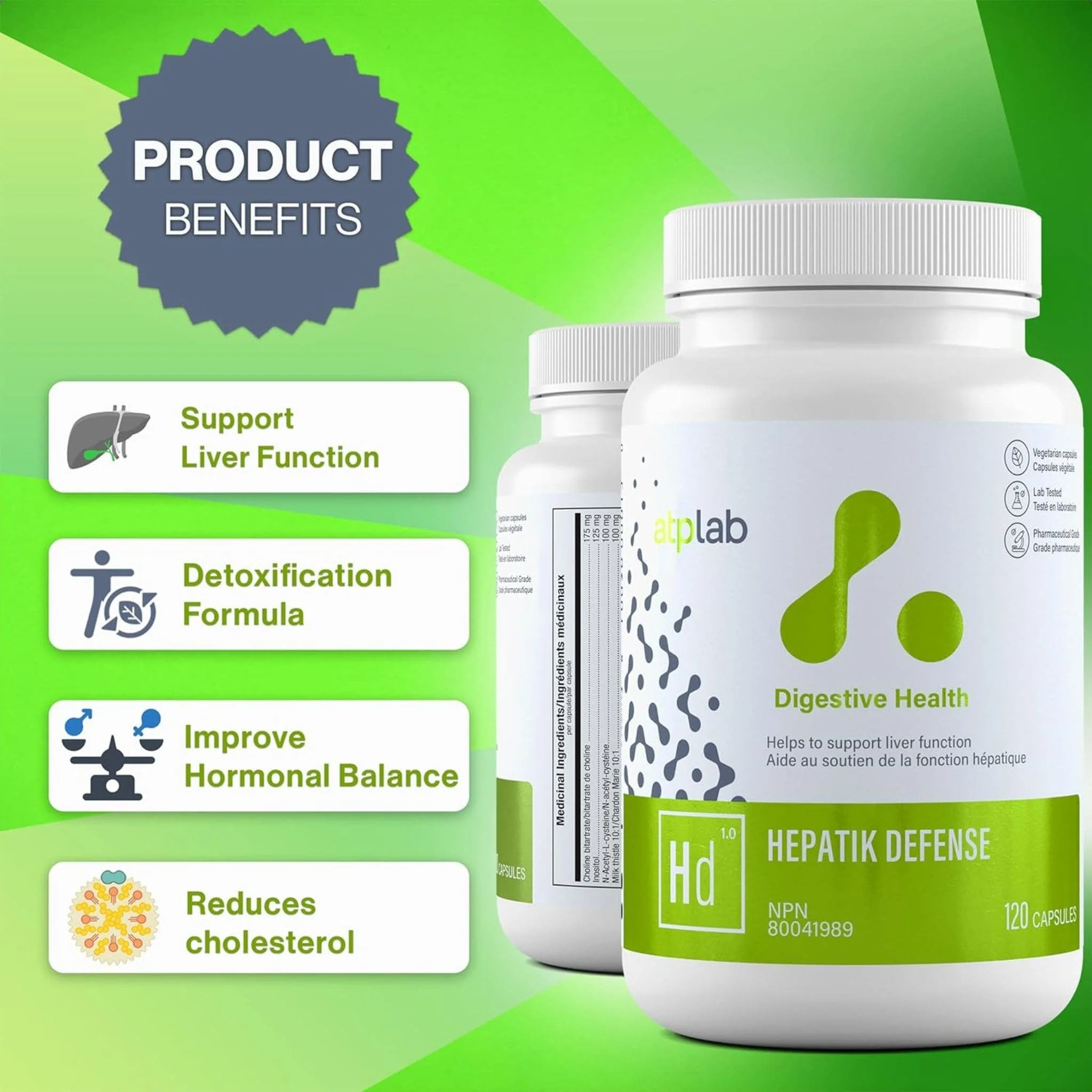 ATP Lab Hepatik Defense, 120 Vegetable Capsules - Image 6