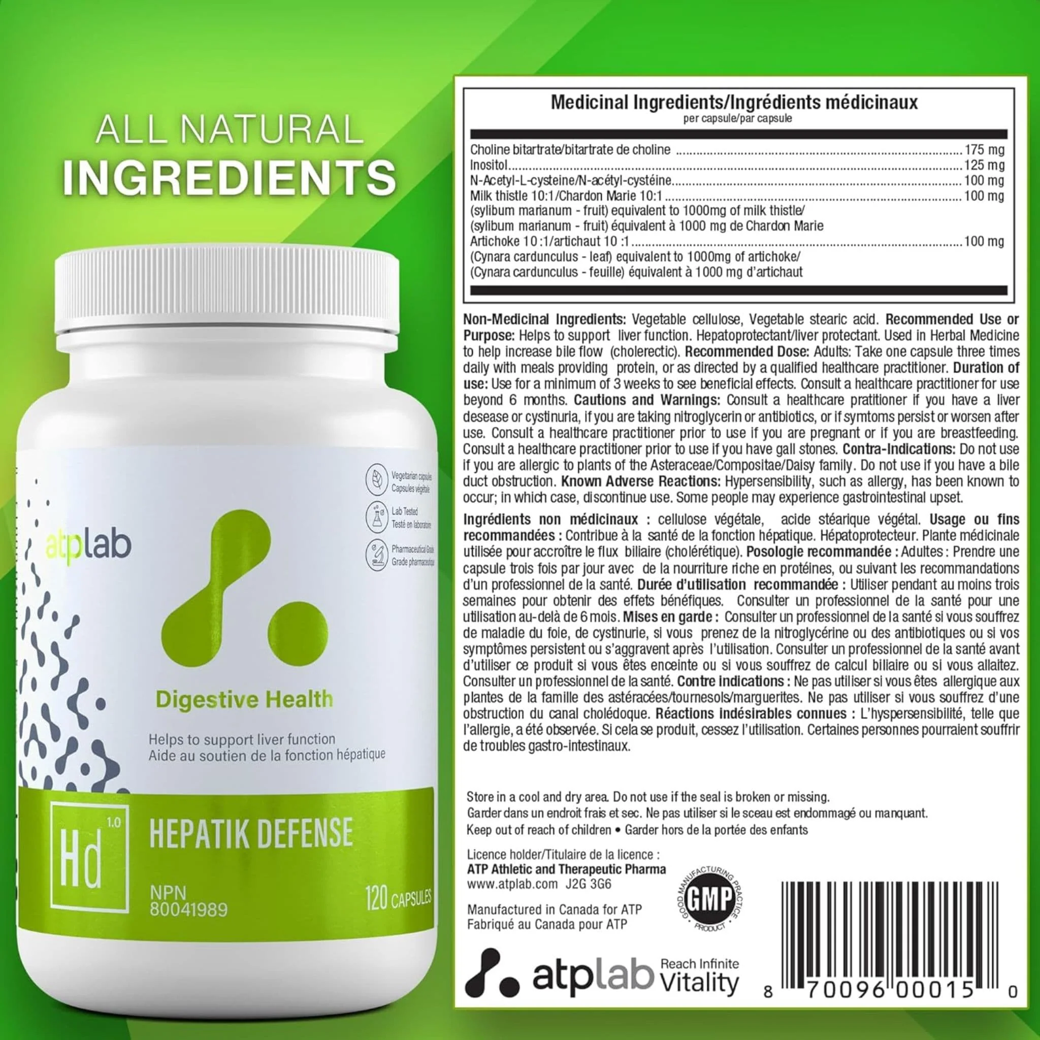 ATP Lab Hepatik Defense, 120 Vegetable Capsules - Image 9