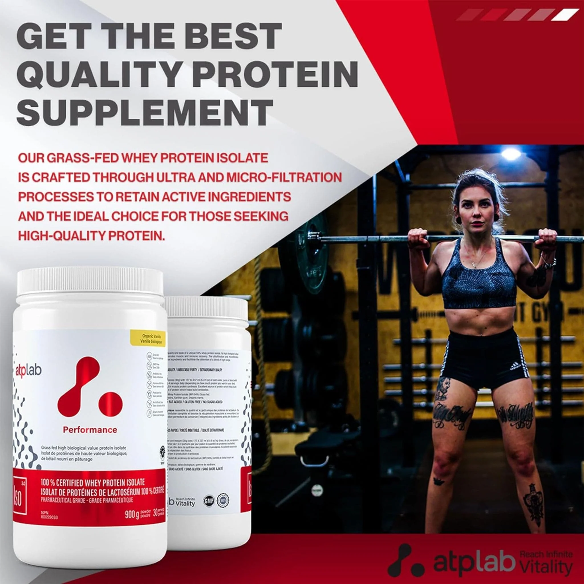 ATP Lab ISO, Certified Whey Protein Isolate Powder, Grass-Fed, 900g, 30 Servings - Image 5