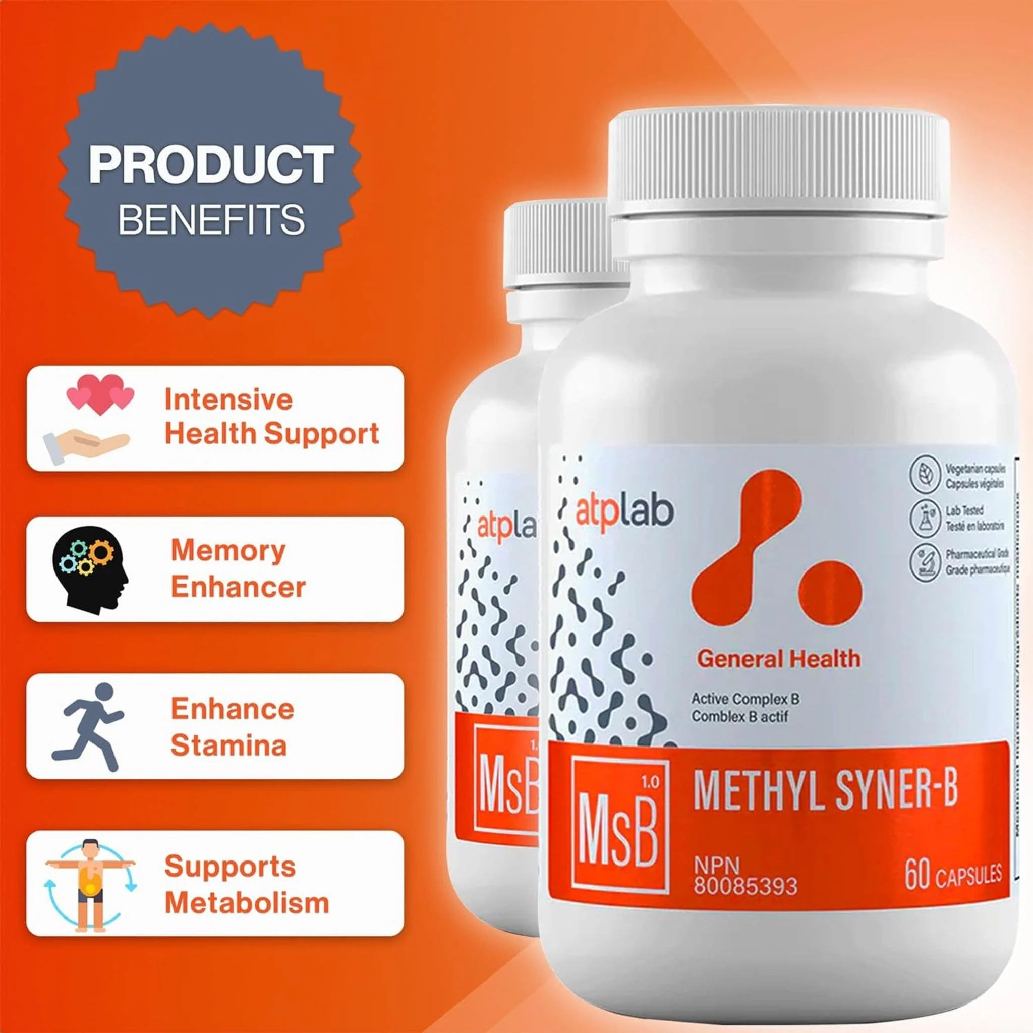 ATP Lab Methyl Syner-B, 60 Vegetable Capsules - Image 6