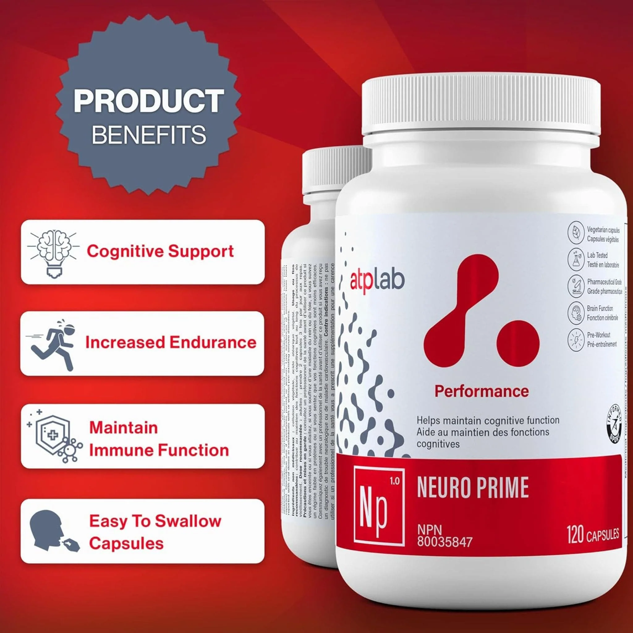 ATP Lab Neuro Prime, Supports Brain Health, 120 Vegetable Capsules - Image 5
