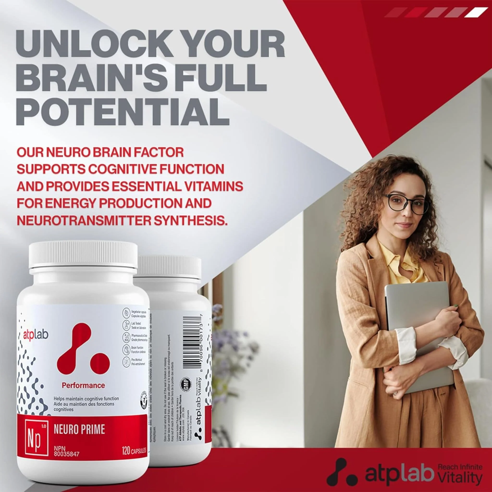 ATP Lab Neuro Prime, Supports Brain Health, 120 Vegetable Capsules - Image 7