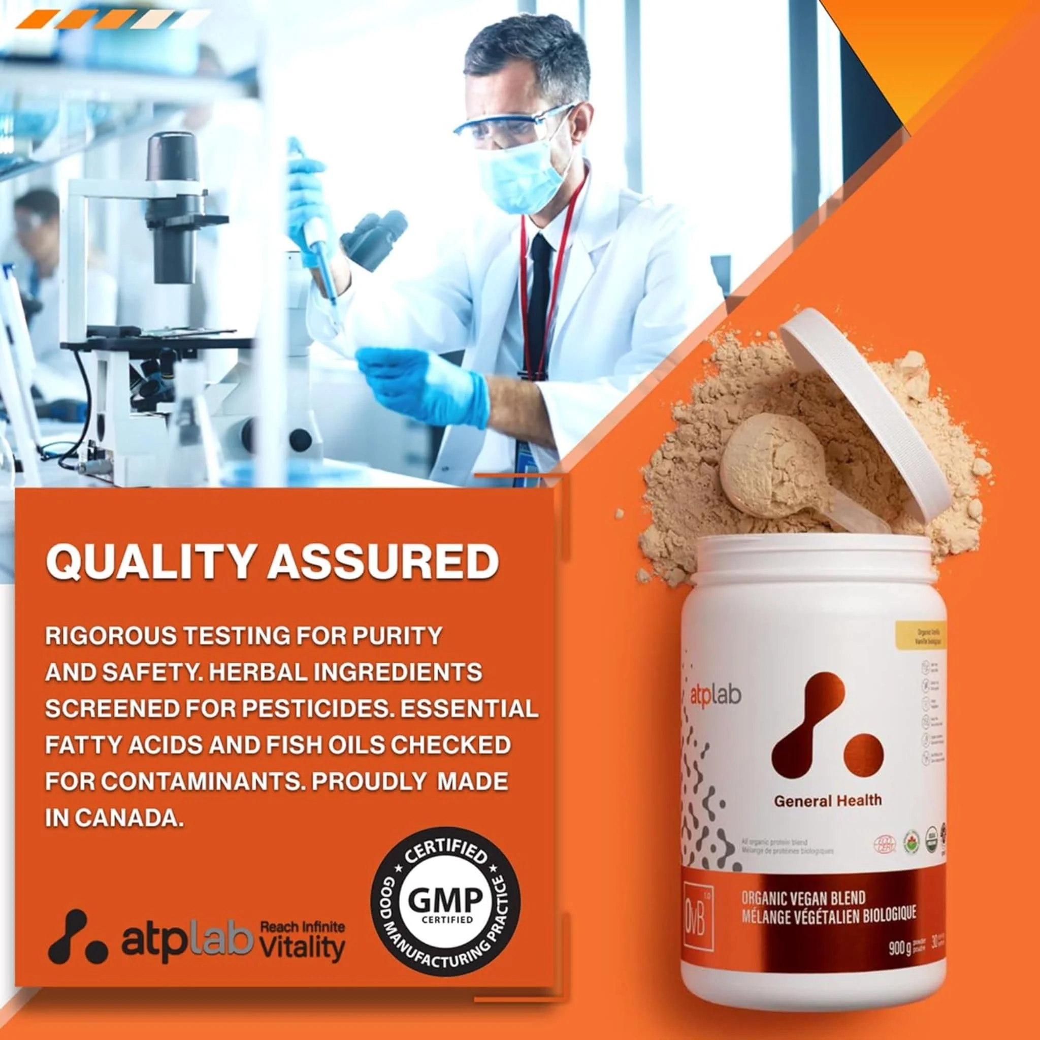 ATP Lab Organic Vegan Blend, 900g - Image 8