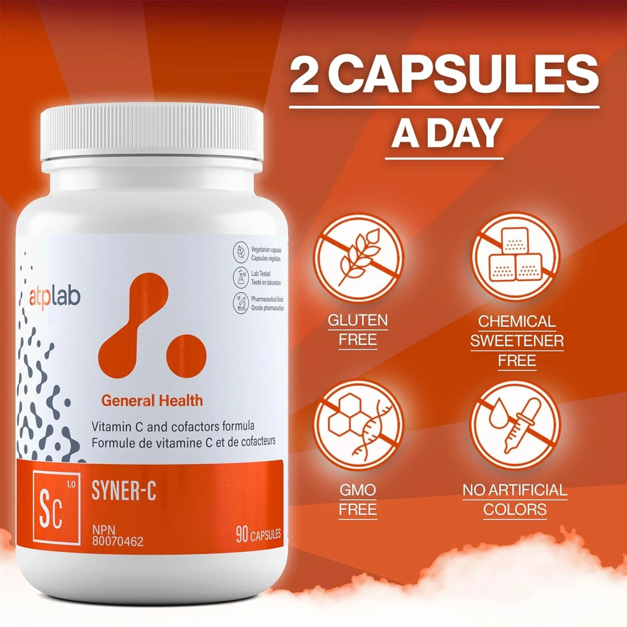 ATP Lab Syner-C, Ultra-Potent Cheleated Vitamin C with Quercetin, 90 Vegetable Capsules - Image 6