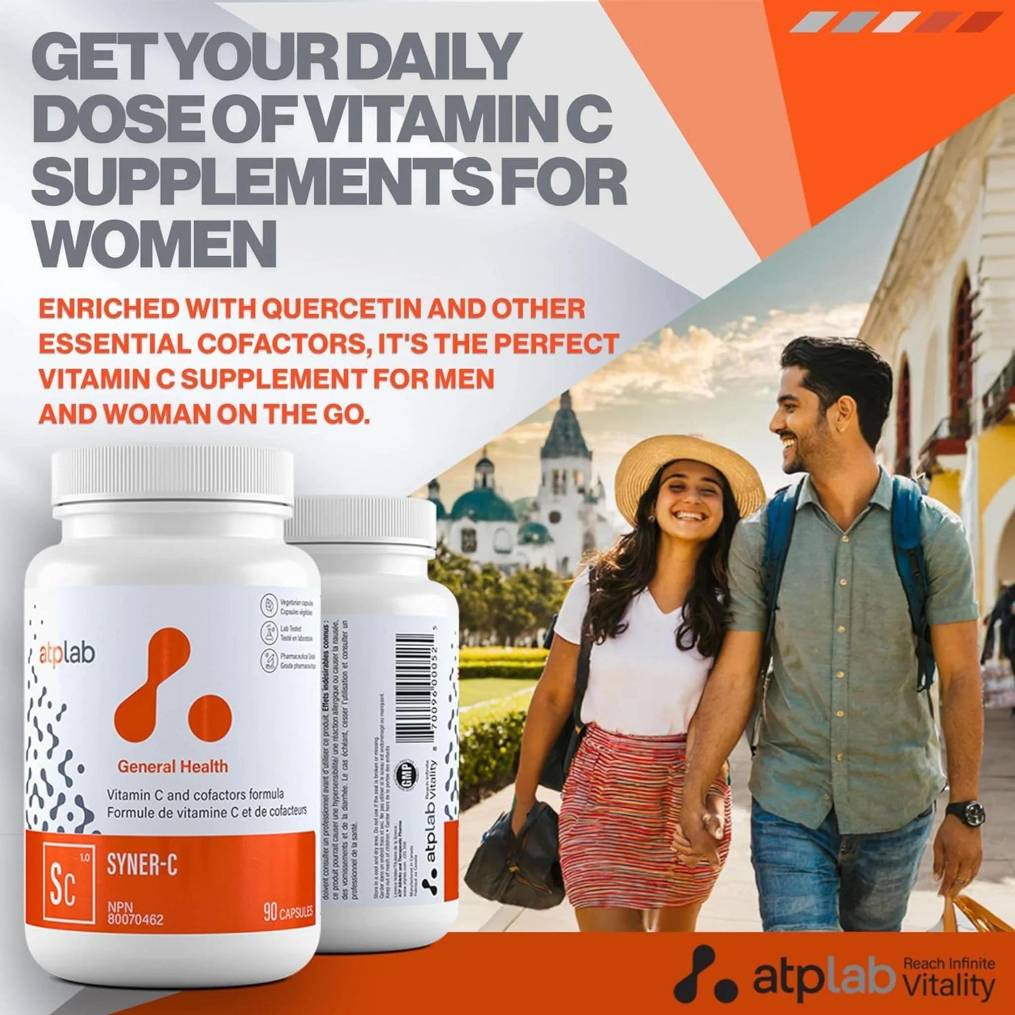 ATP Lab Syner-C, Ultra-Potent Cheleated Vitamin C with Quercetin, 90 Vegetable Capsules - Image 8