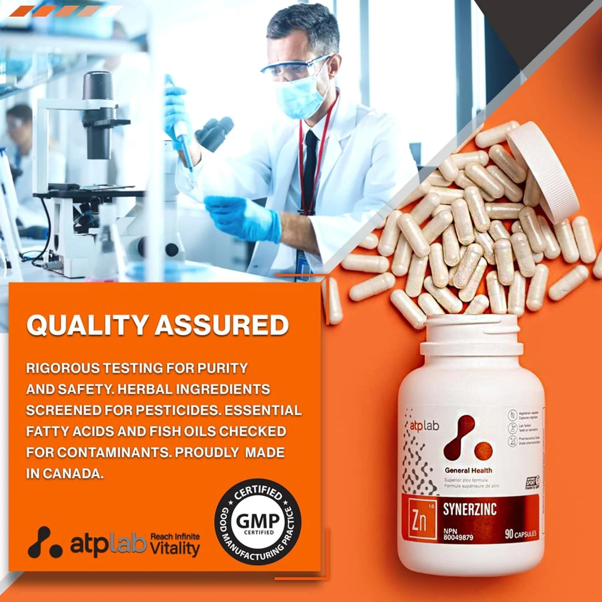 ATP Lab Synerzinc, Zinc Blend, 90 Vegetable Capsules - Image 10