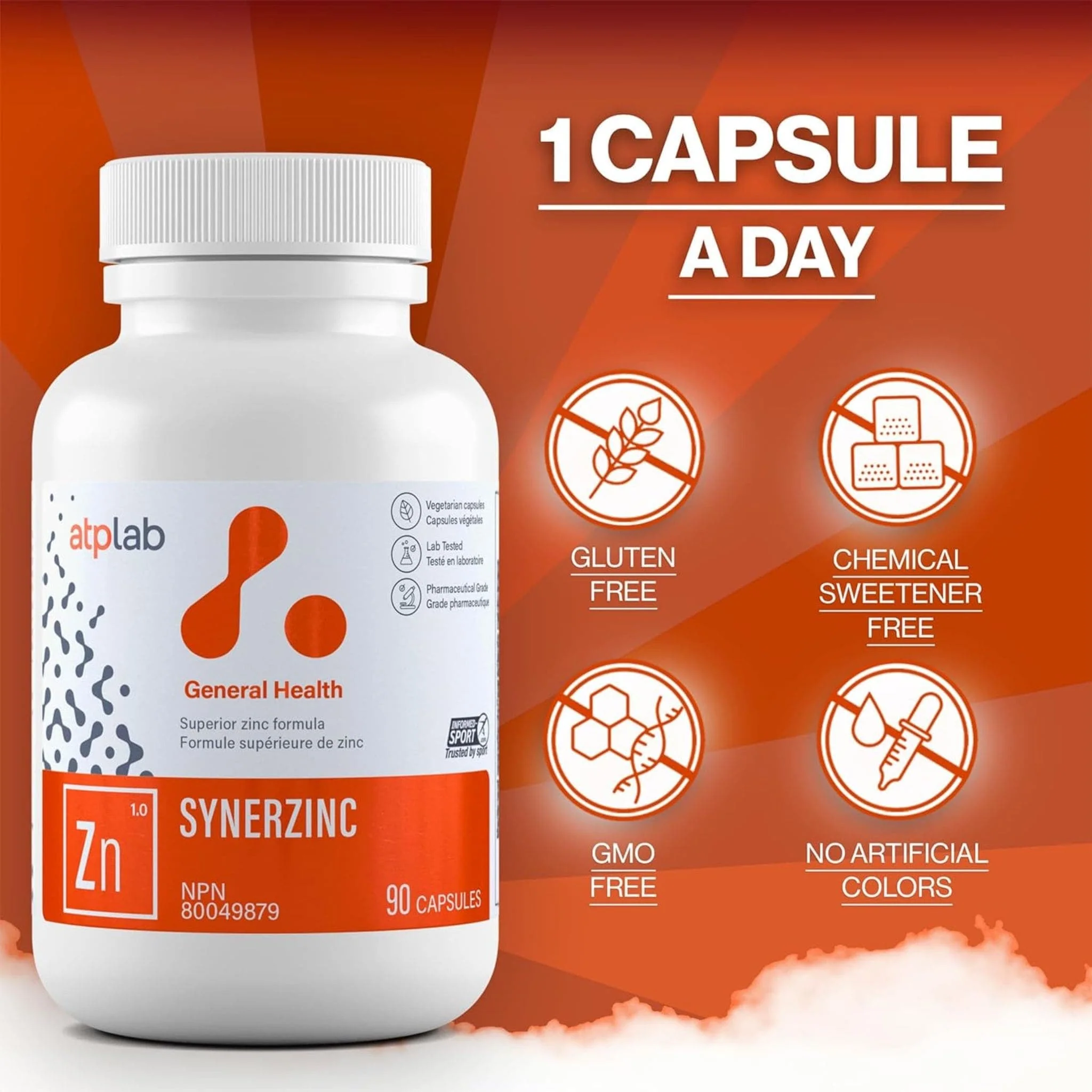 ATP Lab Synerzinc, Zinc Blend, 90 Vegetable Capsules - Image 7
