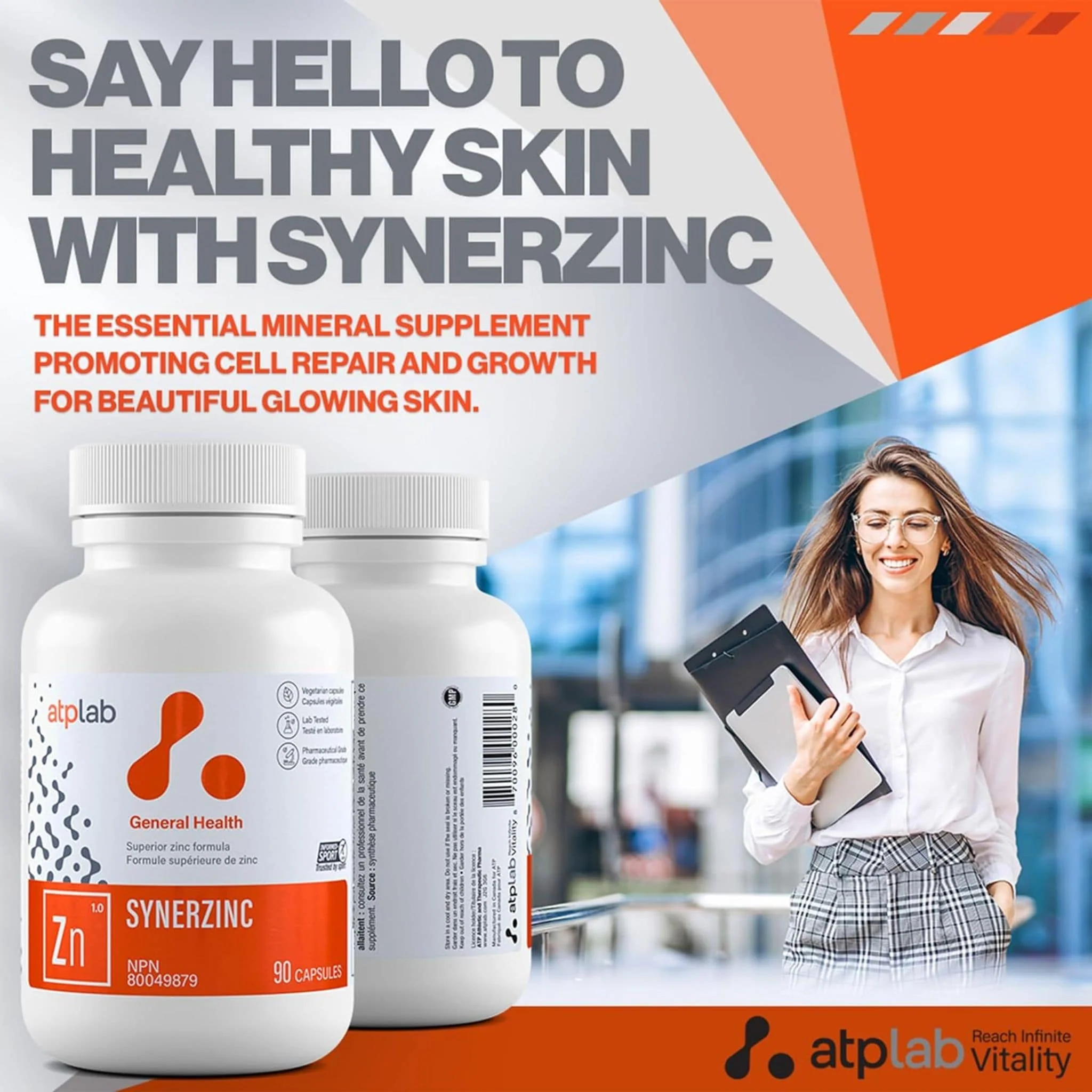ATP Lab Synerzinc, Zinc Blend, 90 Vegetable Capsules - Image 8