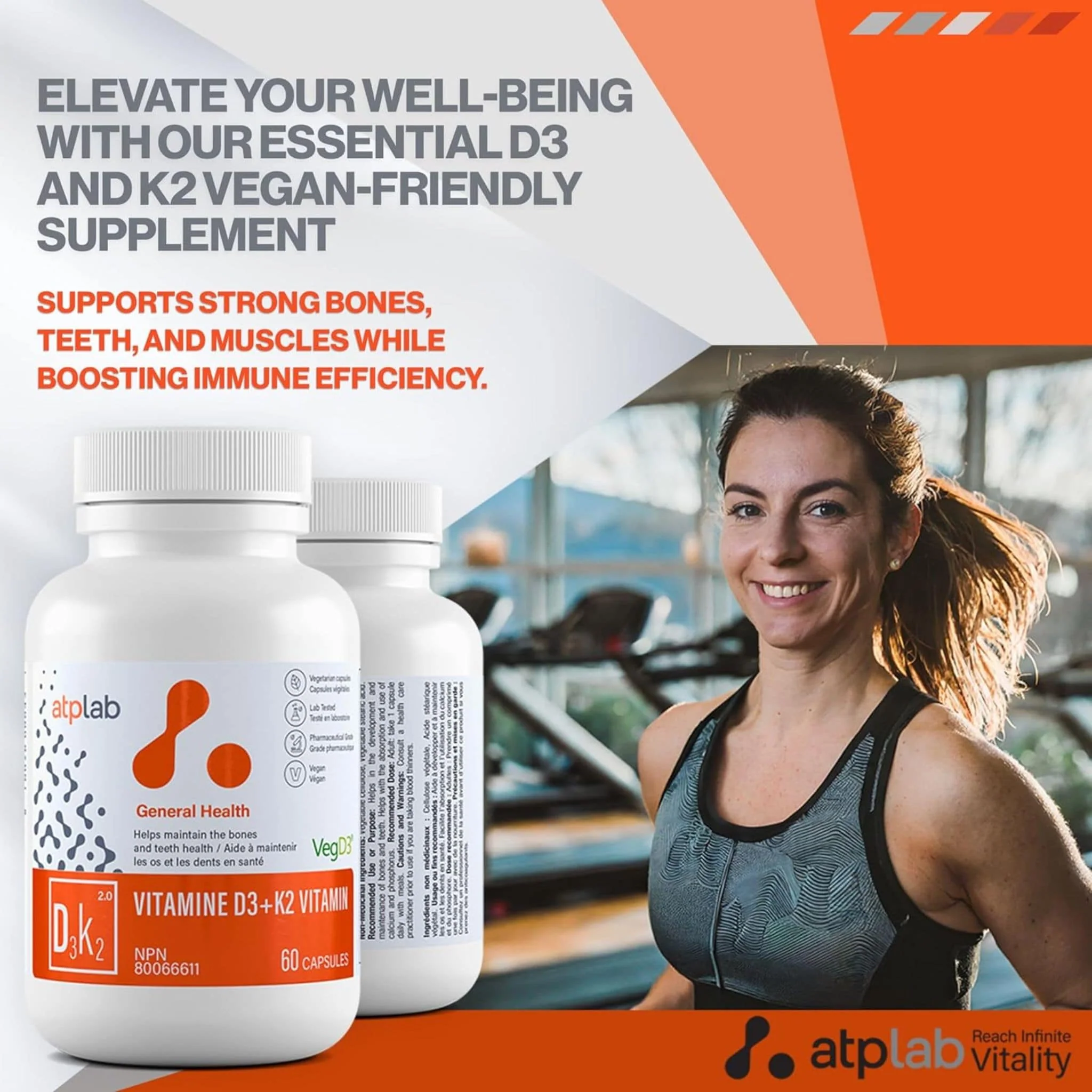 ATP Lab Vitamin D3K2, 60 Vegetable Capsules - Image 5