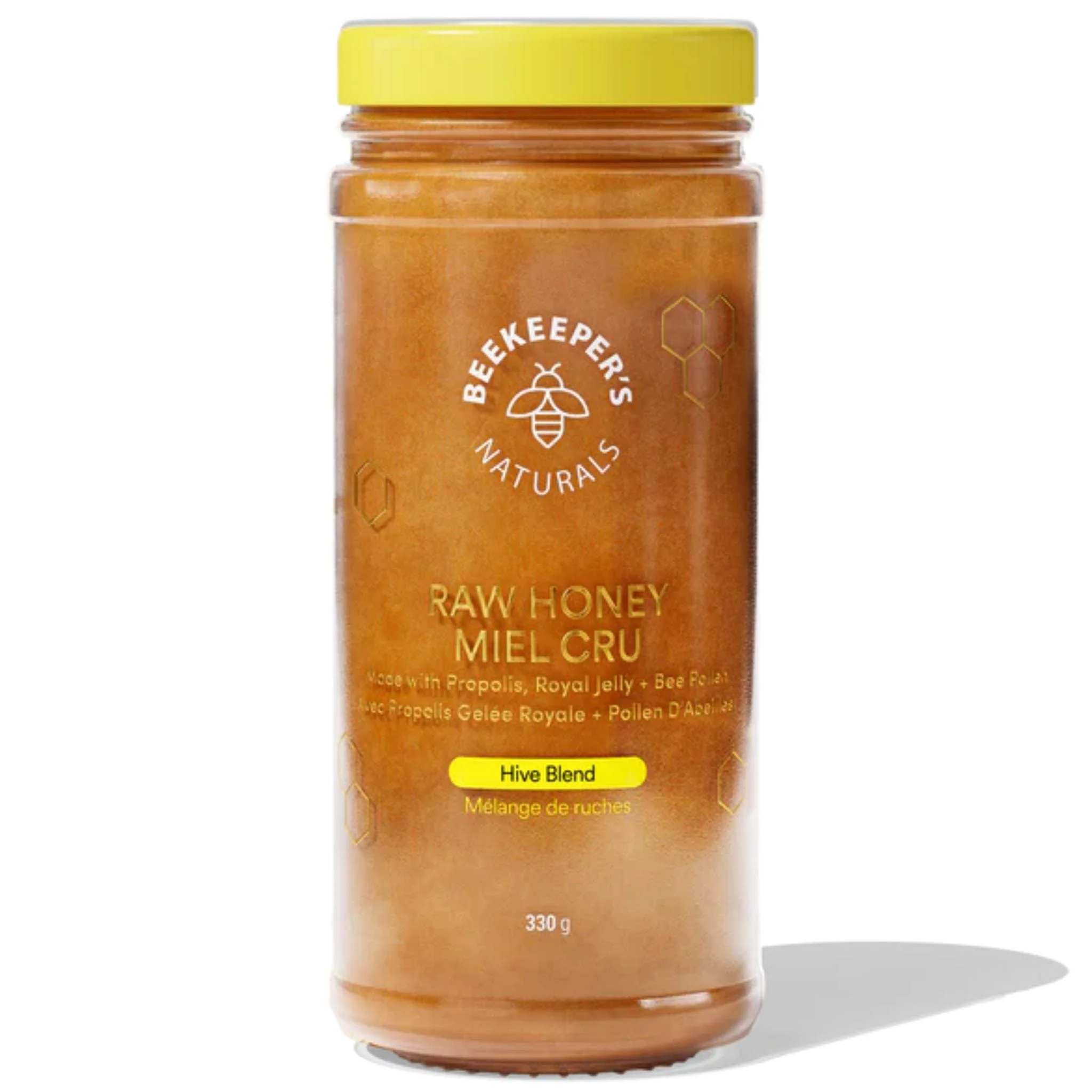 Beekeepers Naturals Raw Honey Hive Blend, Raw honey with propolis, royal jelly, bee pollen, 330g