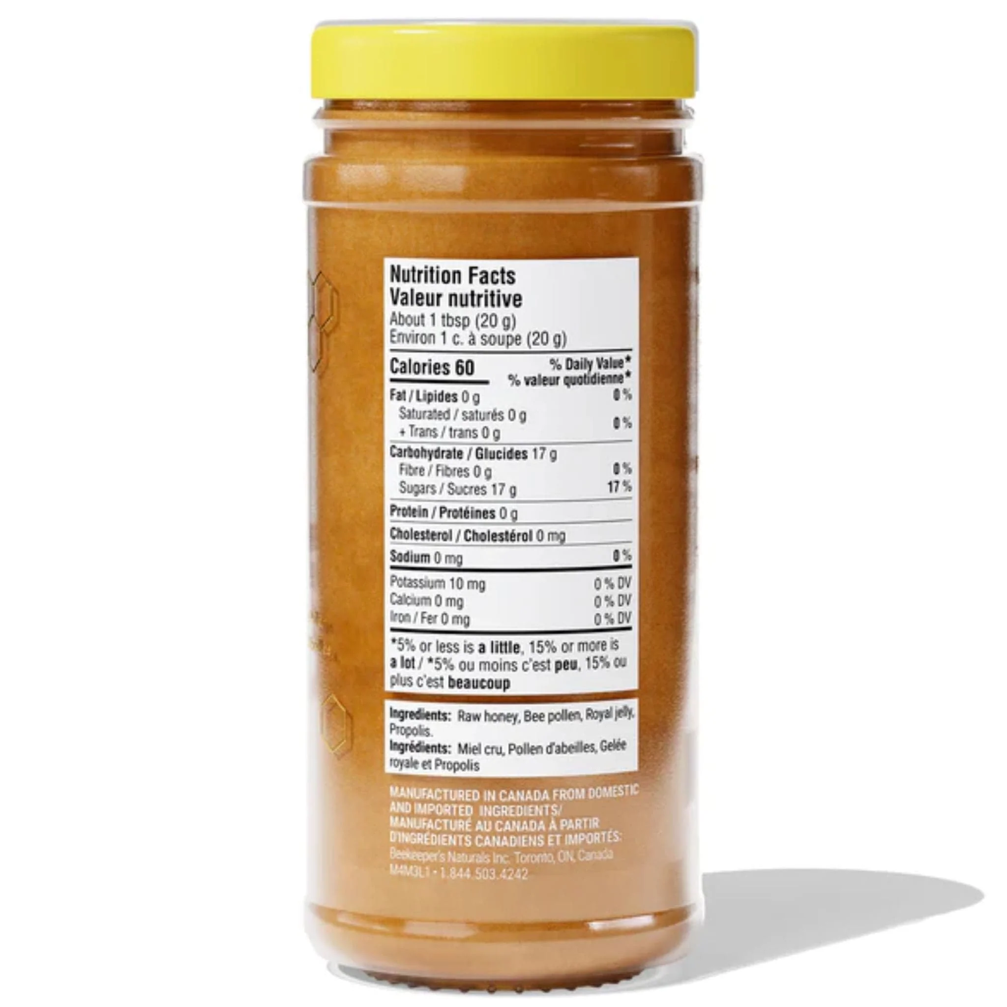 Beekeepers Naturals Raw Honey Hive Blend, Raw honey with propolis, royal jelly, bee pollen, 330g - Image 2