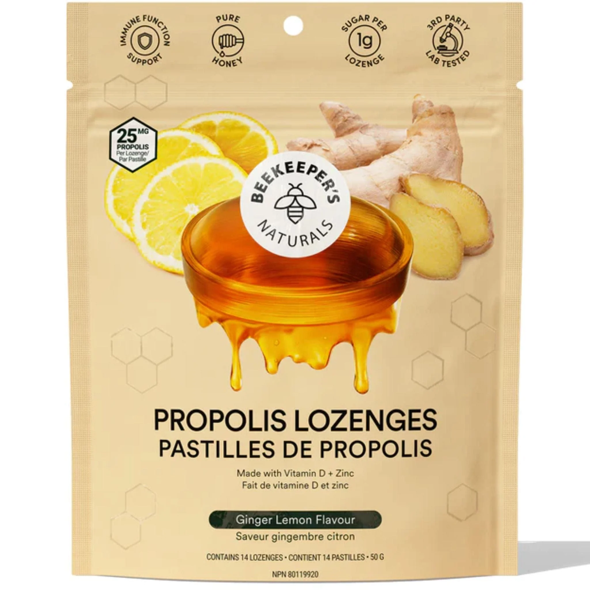 Beekeepers Naturals Propolis Lozenges for Throat and Cough Support, 14 Lozenges - Image 3