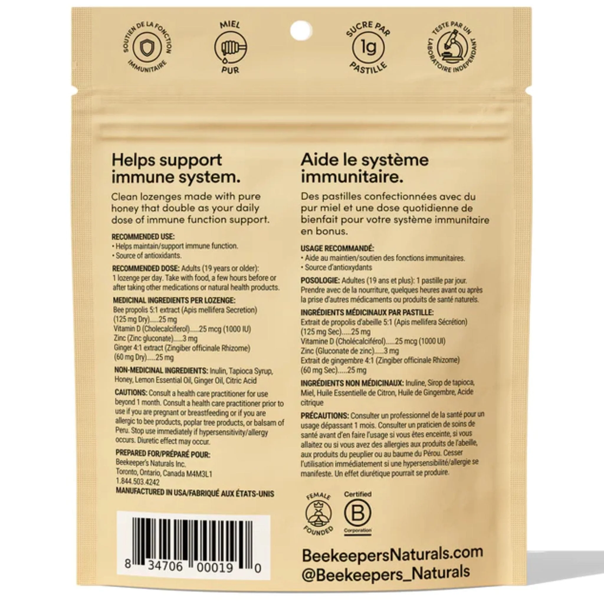 Beekeepers Naturals Propolis Lozenges for Throat and Cough Support, 14 Lozenges - Image 4