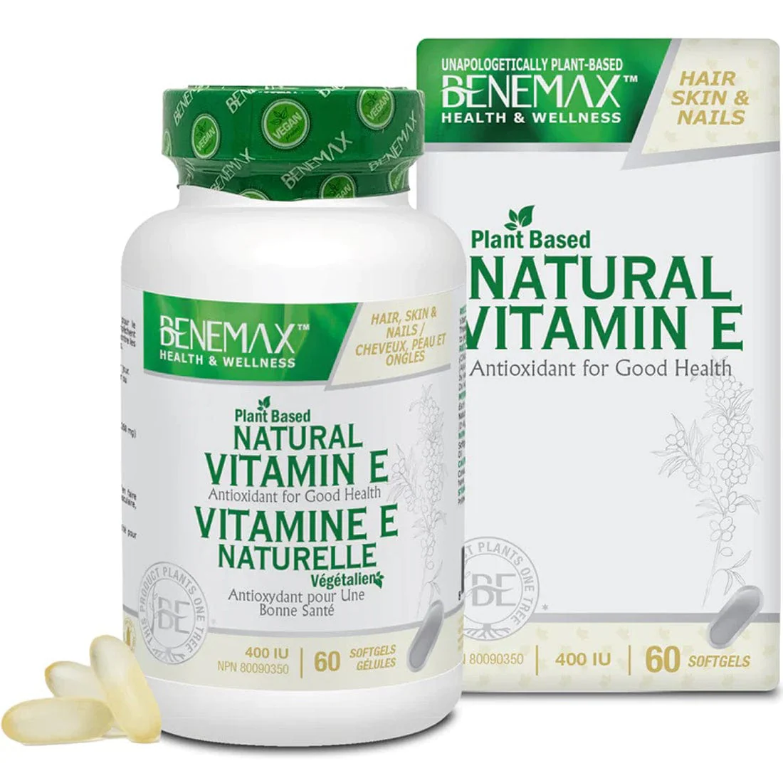 Benemax Plant Based Natural Vitamin E 400IU Softgels