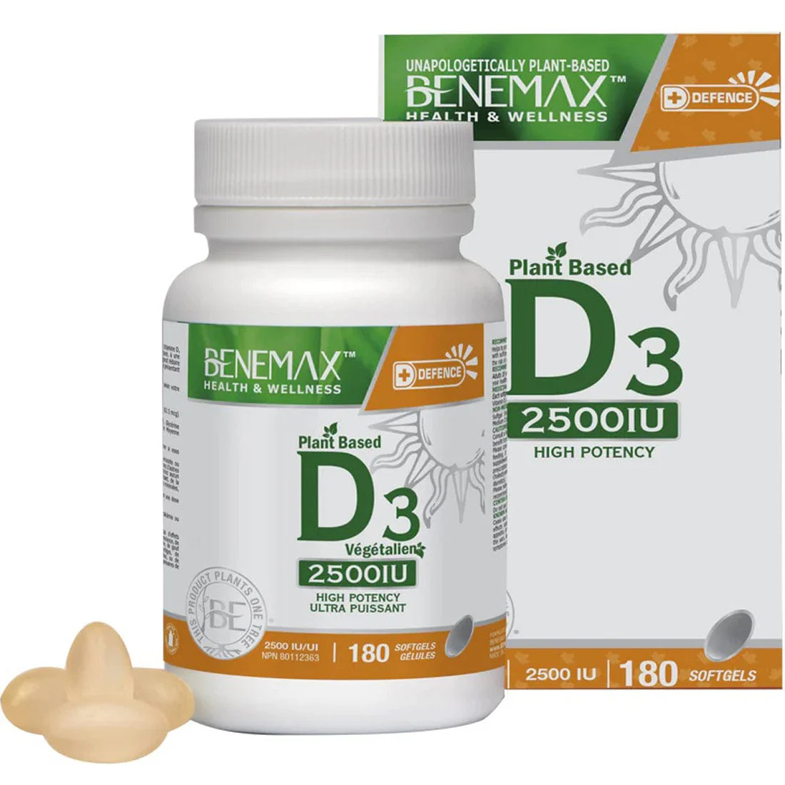 Benemax Plant Based Vitamin D3 2500IU Softgels - Image 3