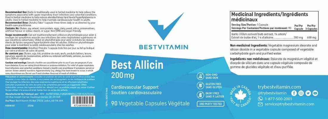 BestVitamin Best Allicin 200mg, Non-GMO, 90 Vegetable Capsules - Image 4